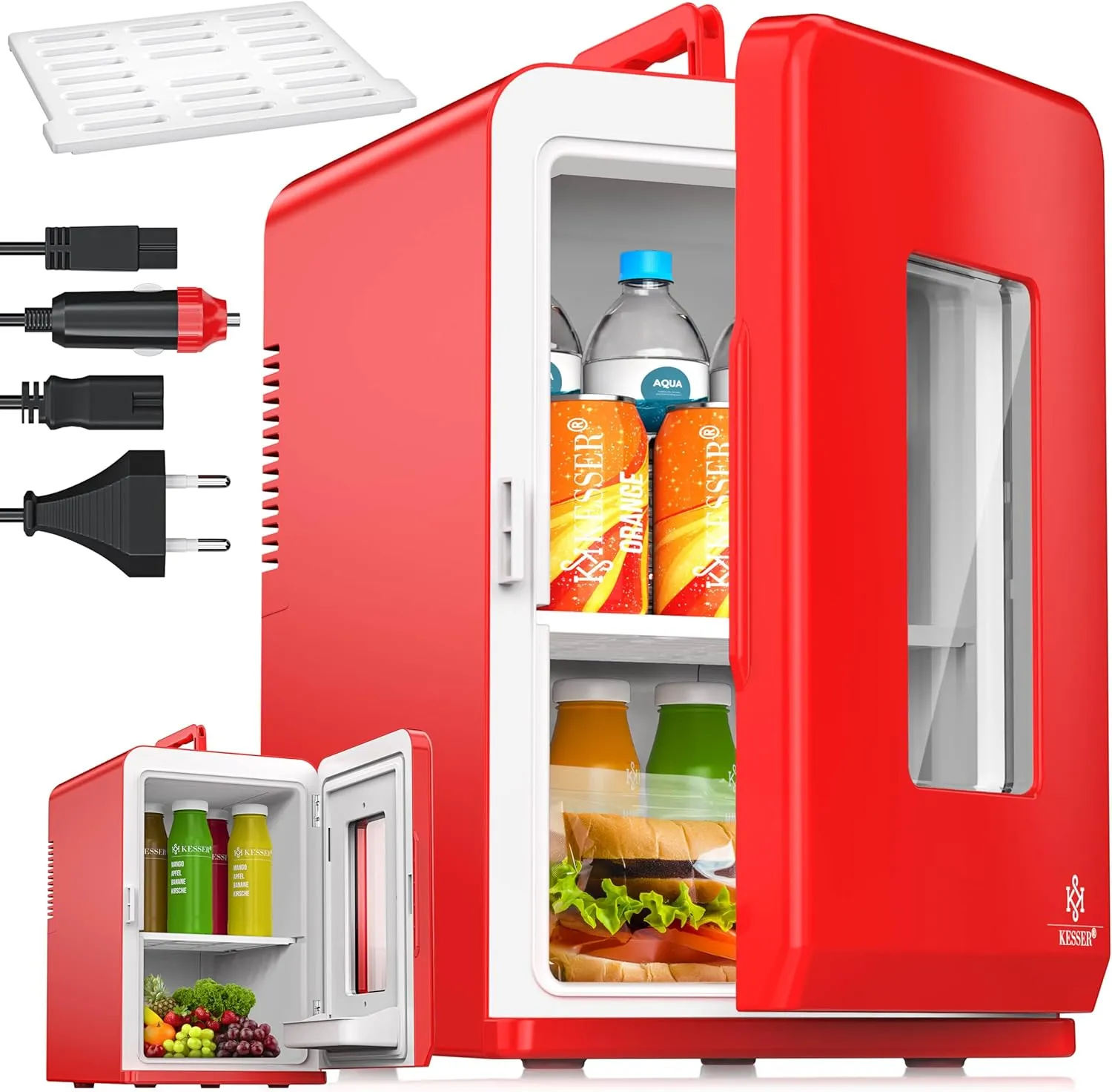 KESSER 2-in-1 Mini Fridge Cool Box, 15 Litres, Cooling and Heating Function, Portable AC DC 220-240 V/12 V Socket and C…