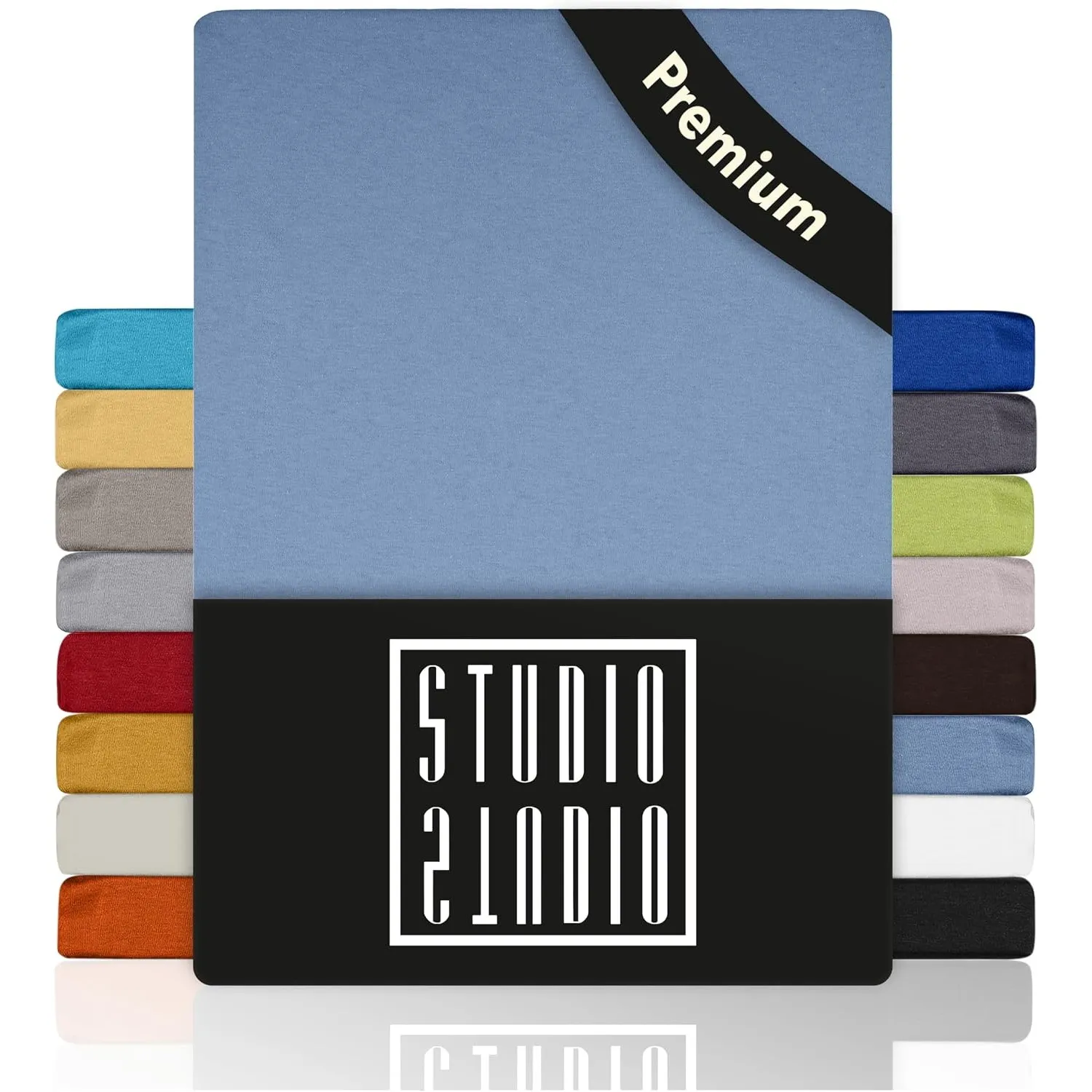 STUDIO Premium Spannbettlaken 120x200cm, 120x220cm, 130x200cm & 130x220cm – Jersey-Spannbetttuch aus 97 % Baumwolle & 3…