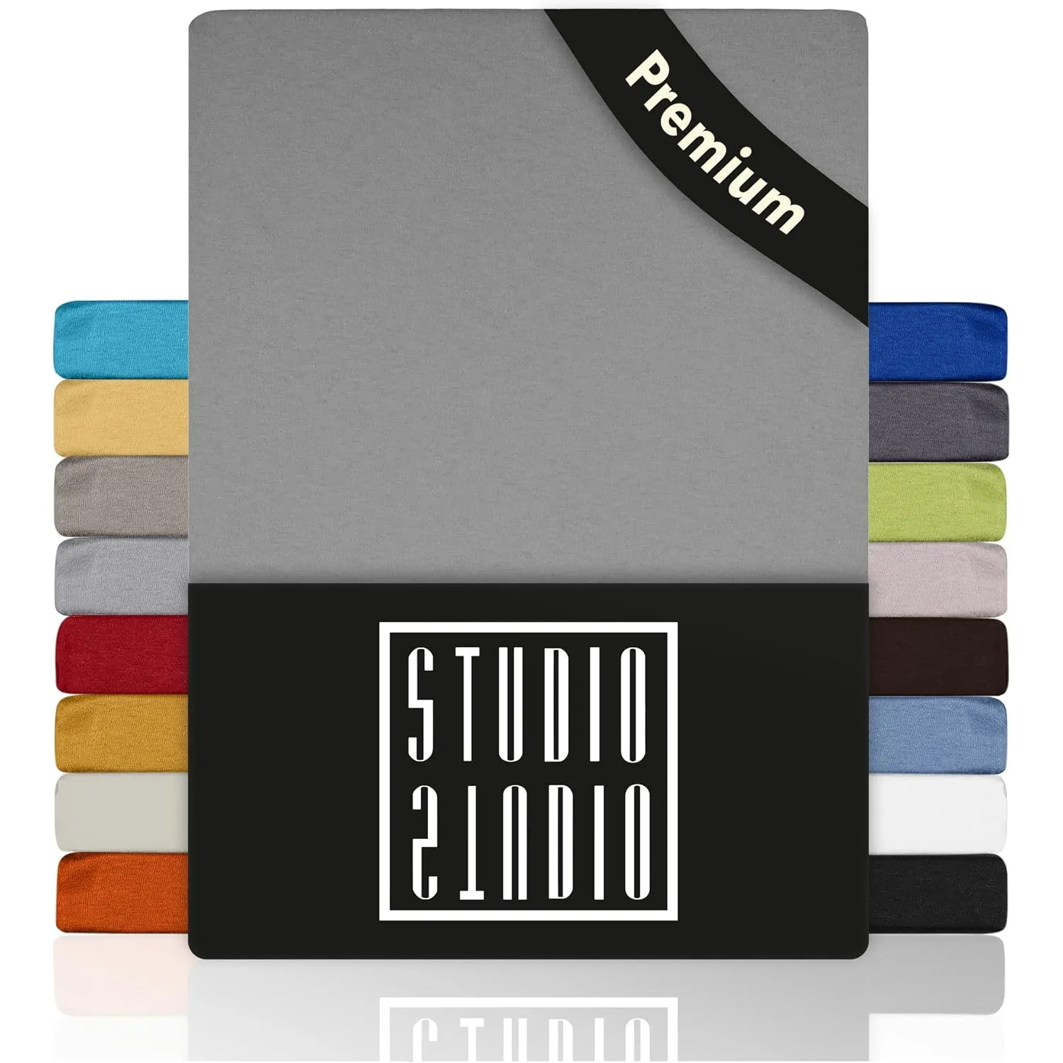 STUDIO Premium Spannbettlaken 120x200cm, 120x220cm, 130x200cm & 130x220cm – Jersey-Spannbetttuch aus 97 % Baumwolle & 3…