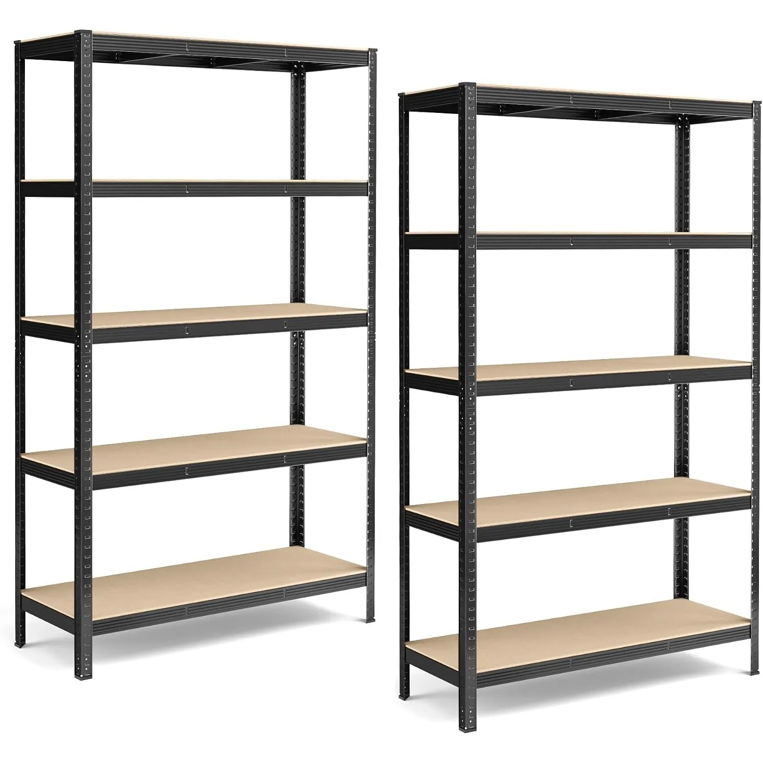SONGMICS 2er Set Schwerlastregal, Metallregal, 120 x 60 x 200 cm, Schwarz