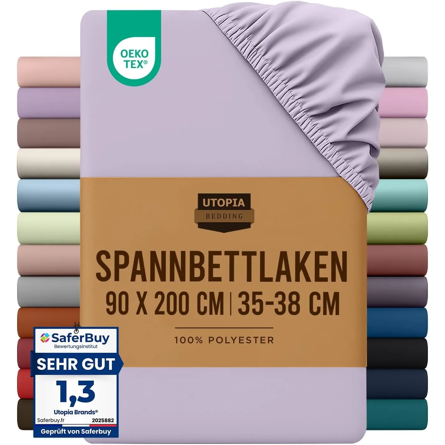 Utopia Bedding - Spannbettlaken 90x200cm - Lavendel