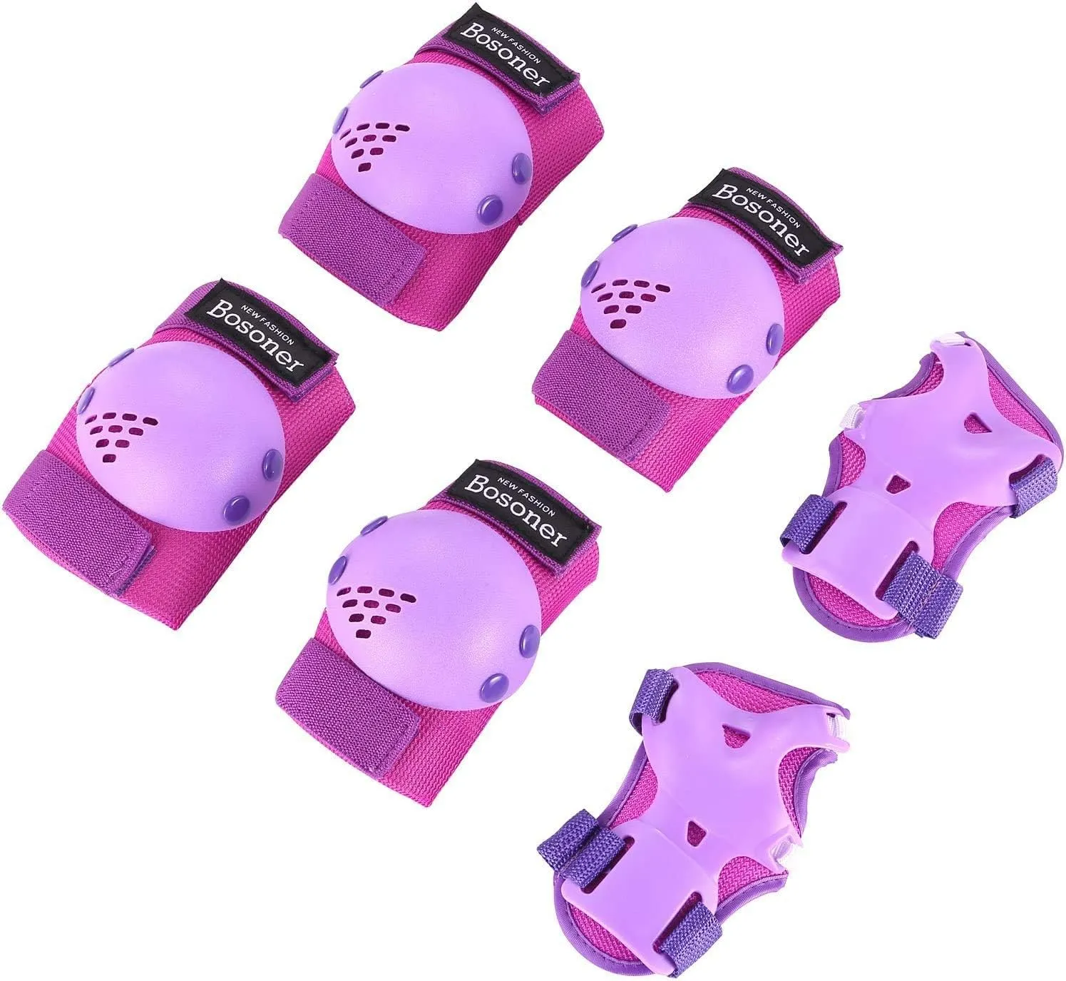 BOSONER Knieschoner Kinder Schoner Inliner Protektoren 6er Set Schützer Inliner Inline Skates Knie Und Ellenbogenschütz…
