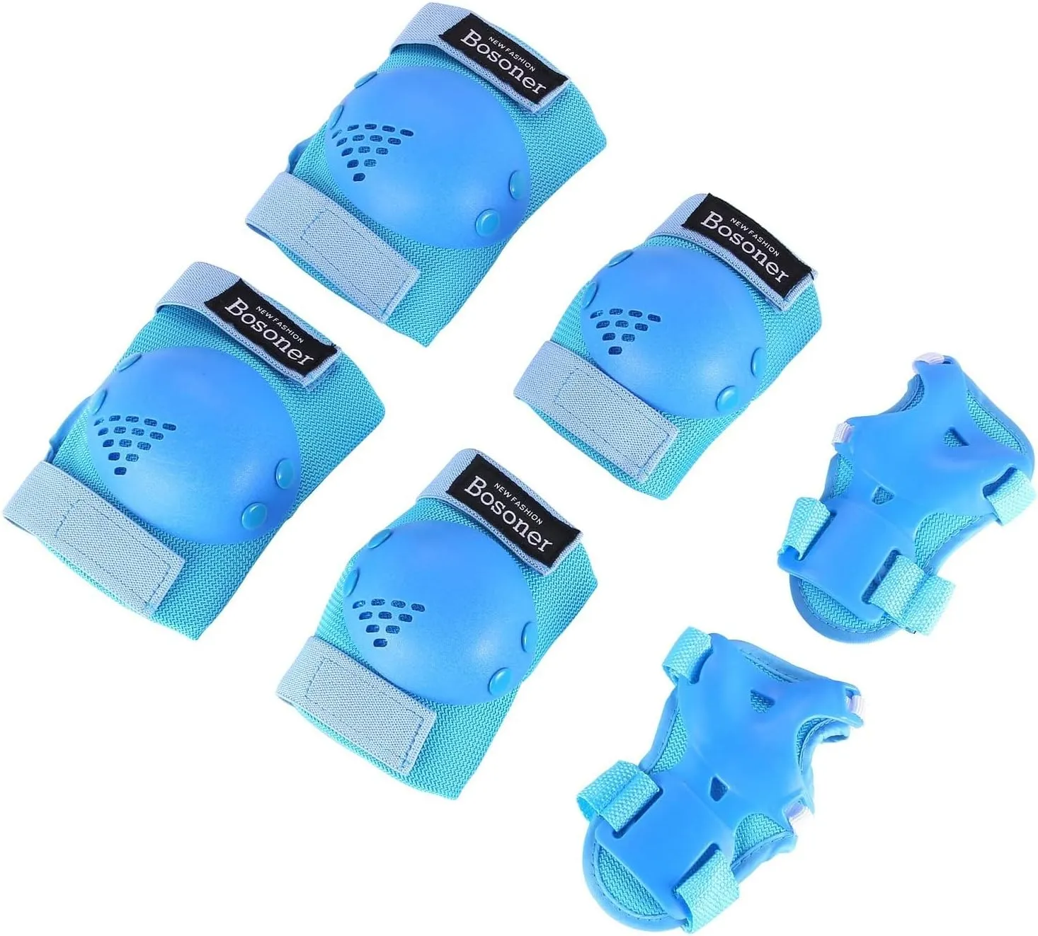BOSONER Knieschoner Kinder Schoner Inliner Protektoren 6er Set Schützer Inliner Inline Skates Knie Und Ellenbogenschützer Schutzausrüstung Knieschützer Skateboard