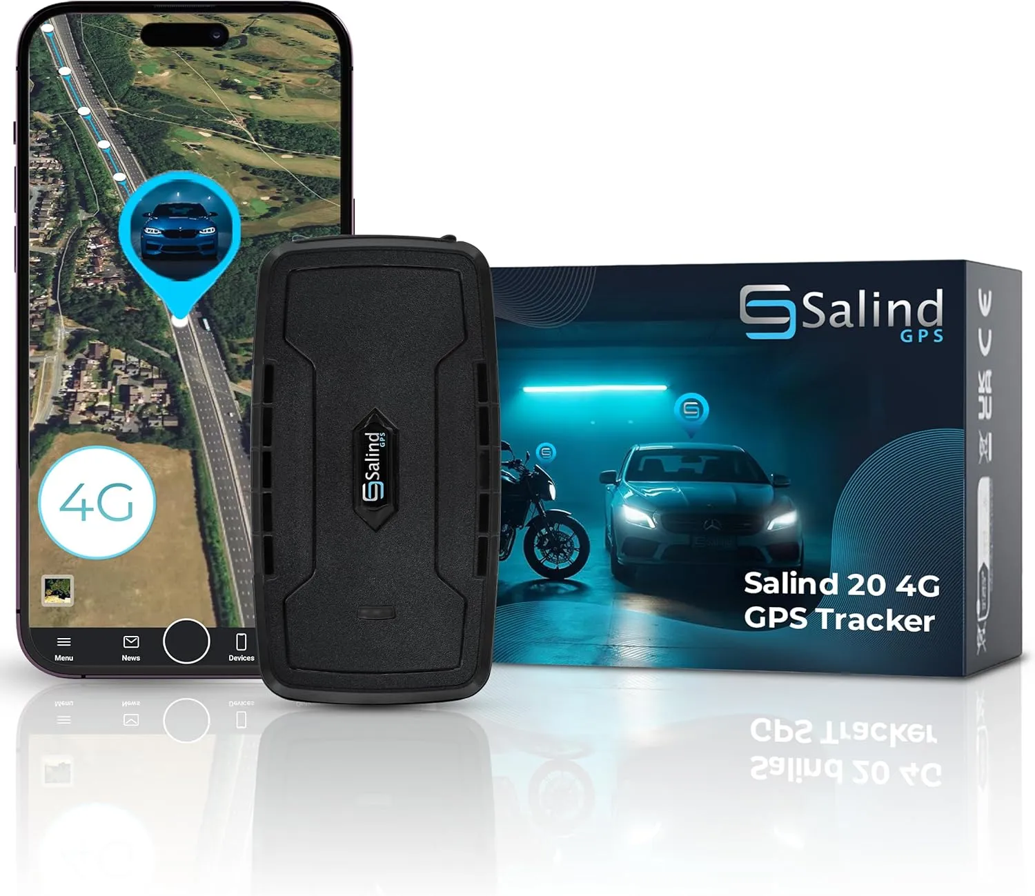 SALIND GPS - Salind 20 4G - GPS-Tracker für Auto, Motorrad, Fahrzeuge & LKW´s mit Magnet - Ortungsgerät mit Echtzeit-Or…