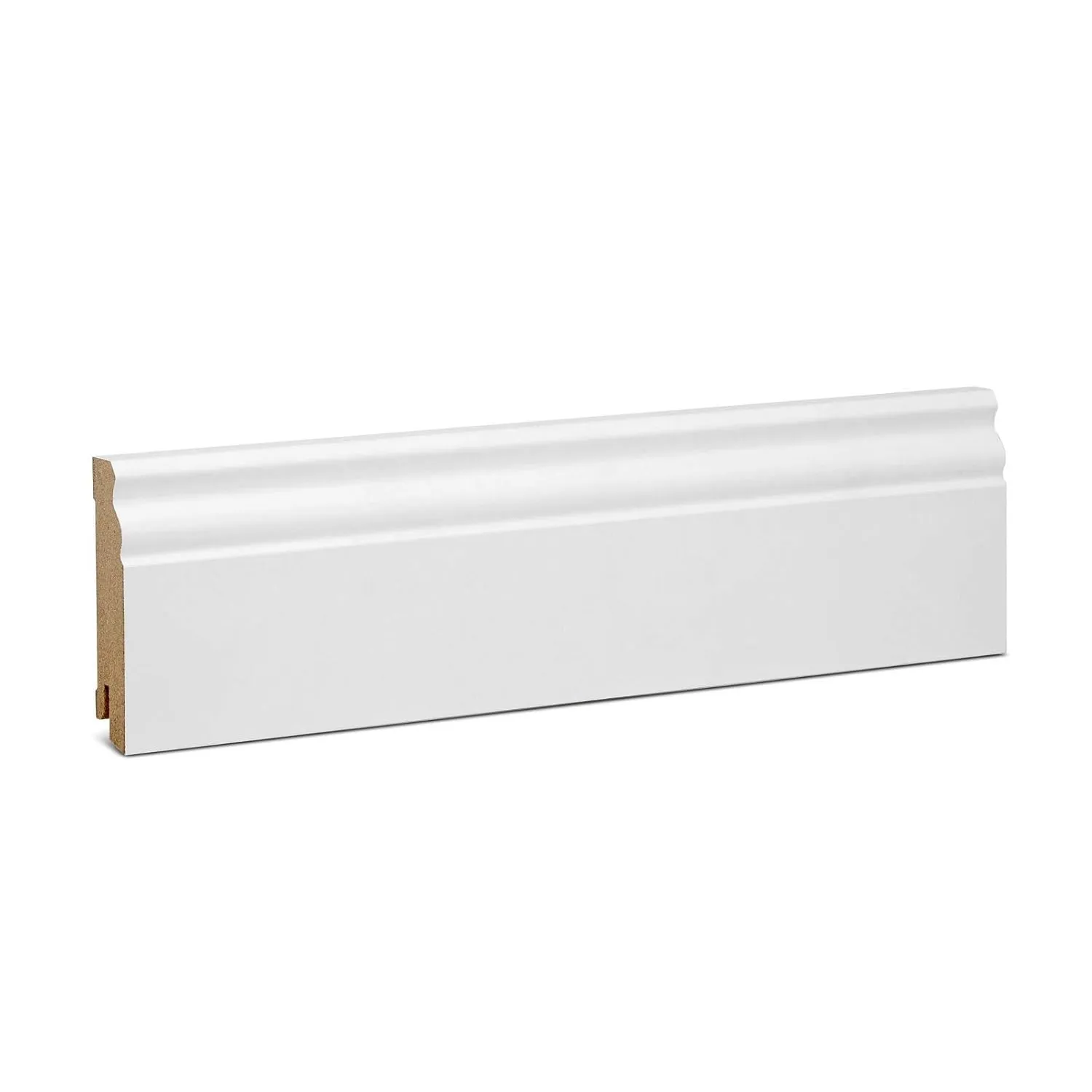 Vorteilspack KGM Hamburger Sockelleiste ECO Altberliner Profil – Weiß folierte MDF Fußbodenleiste Kurzlänge – Maße: 220…