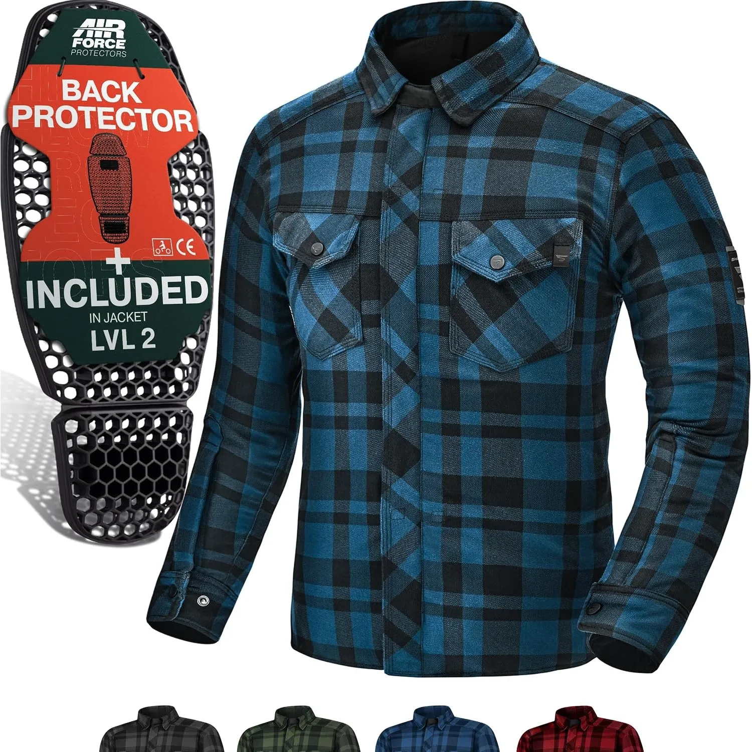 SHIMA RENEGADE Motorradhemden Herren und Damen - Motorrad Kariertes Hemd mit Protektoren Jacke Flanell Lumber Aramid