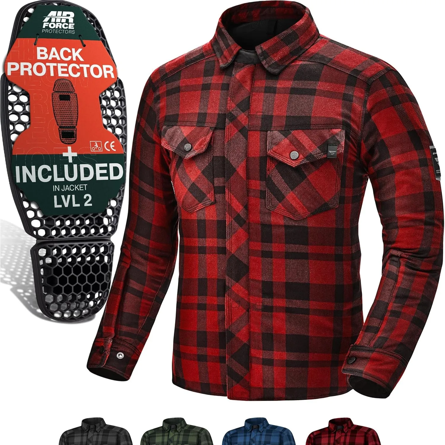 SHIMA RENEGADE Motorradhemden Herren und Damen - Motorrad Kariertes Hemd mit Protektoren Jacke Flanell Lumber Aramid