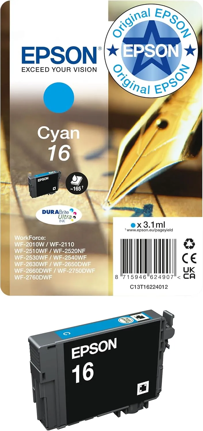 Epson 405XL Suitcase High Yield Genuine Multipack,Eco-Friendly Packaging, 4-Colours Ink Cartridges, DURABrite Ultra Ink