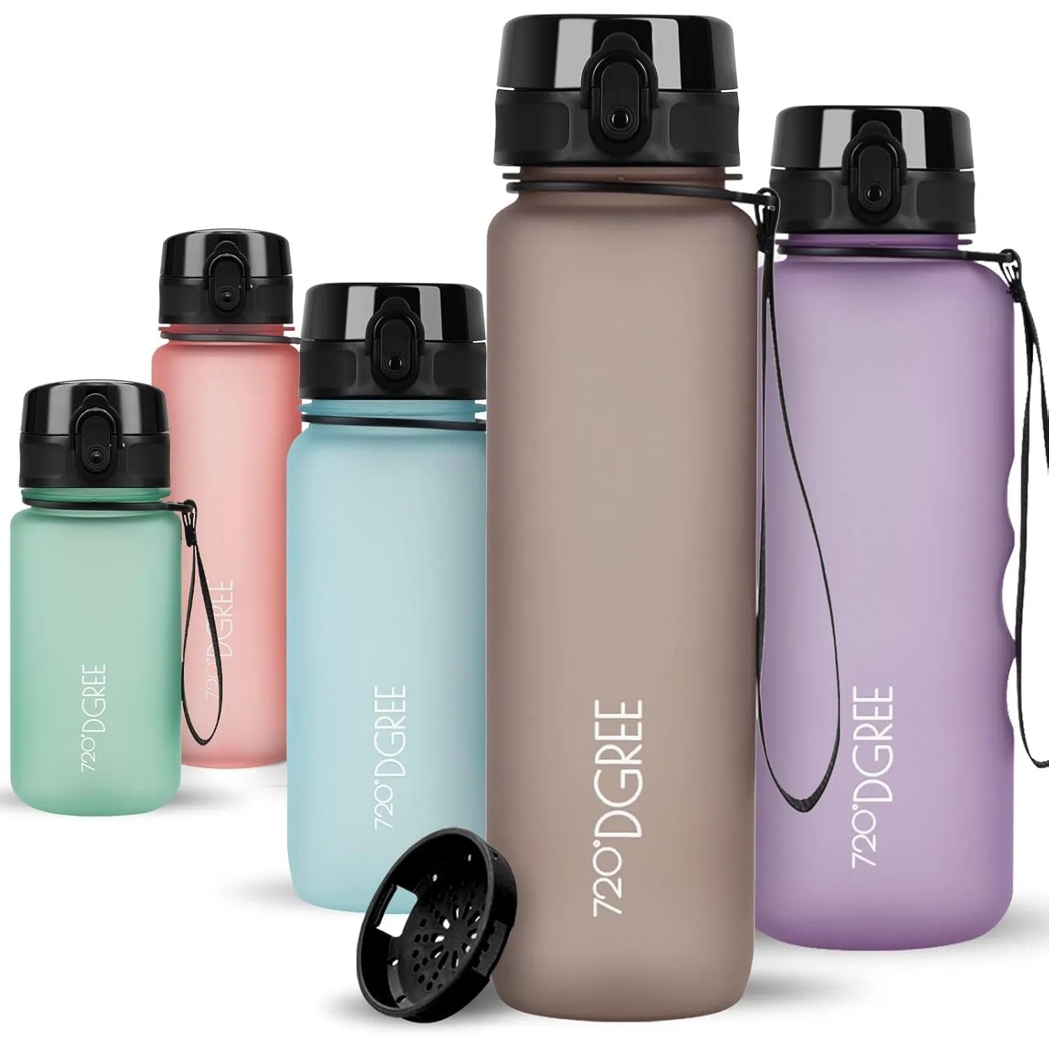 720°DGREE Trinkflasche “uberBottle“ +Sieb - 350ml, 500ml, 650ml, 1000ml, 1,5l, 2l - BPA-Frei - Wasserflasche für Sport,…