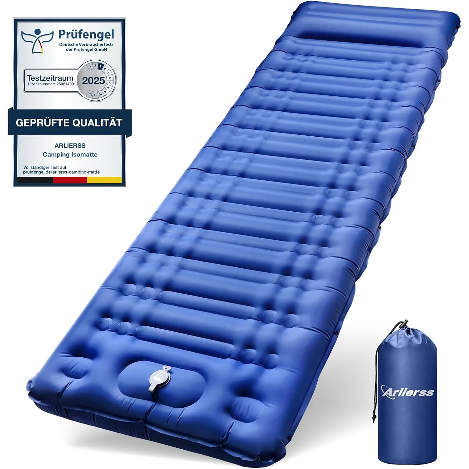 Isomatte, 12CM Dicke Luftmatratze Camping mit Fußpresse Pumpe und Kissen, Anti-Ripstop Tragbar Schlafmatte Outdoor für …