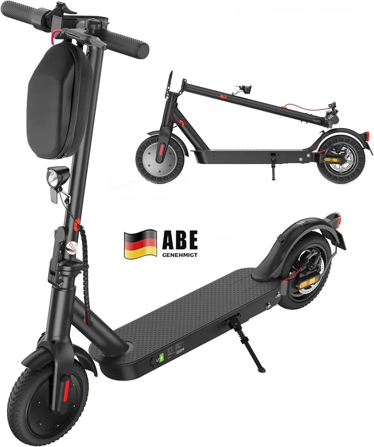 E Scooter with Road Legal, ABE Electric Scooter Load up to 120 kg, 30 km Range, LED, 20 km/h, 350 W Motor, 8.5 Inch Hon…