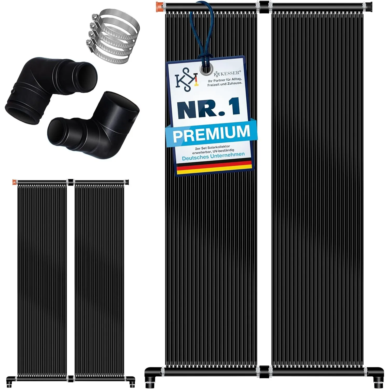 KESSER® Solarkollektor Poolheizung 400x140 cm, Pool Zubehör, Wärmepumpe Pool, Solar Poolheizer für Pools bis 32.000L, P…