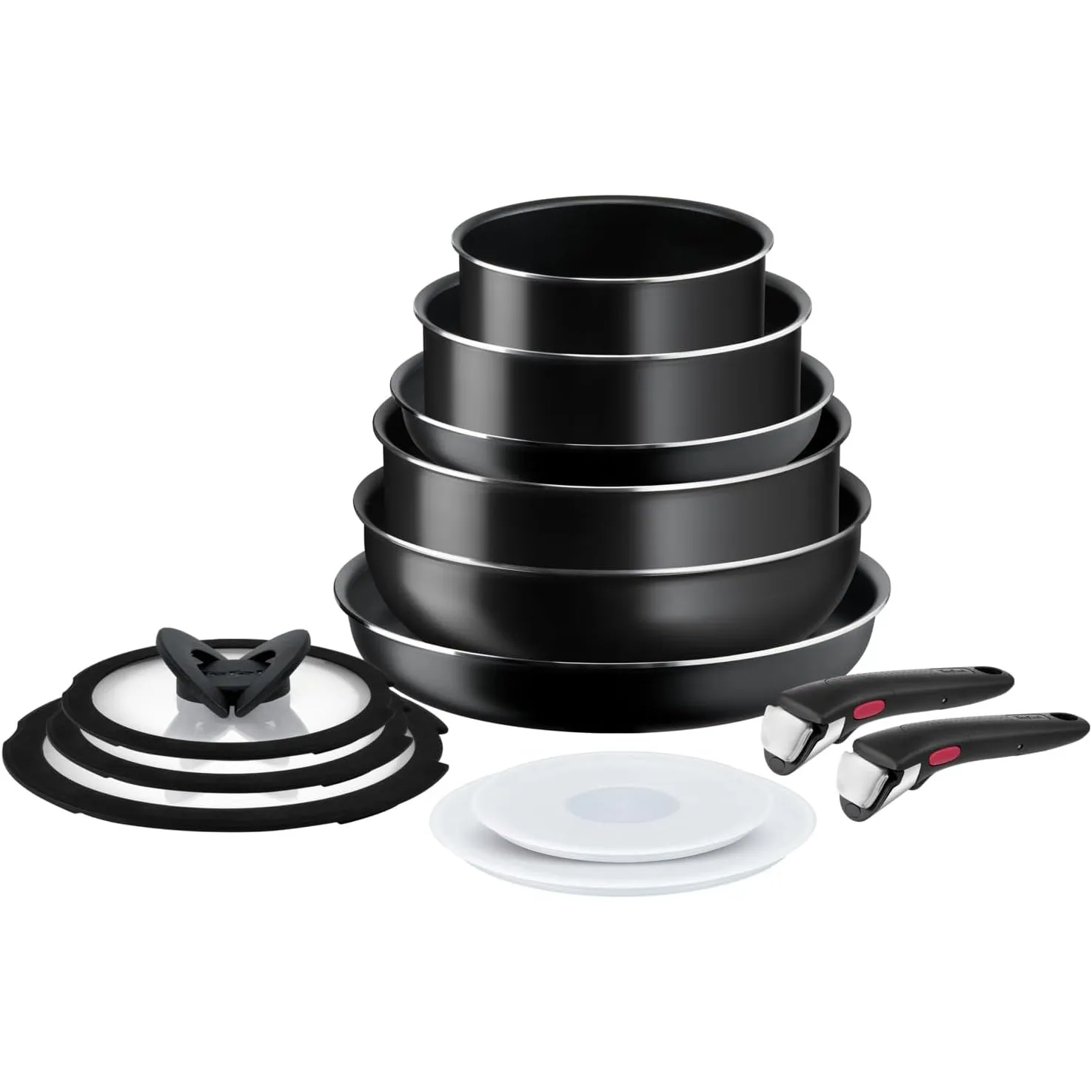 Tefal Ingenio Easy On 13-teiliges Topf und Pfannenset abnehmbarer Griff, stapelbar, platzsparend, Töpfe und Pfannen mit…