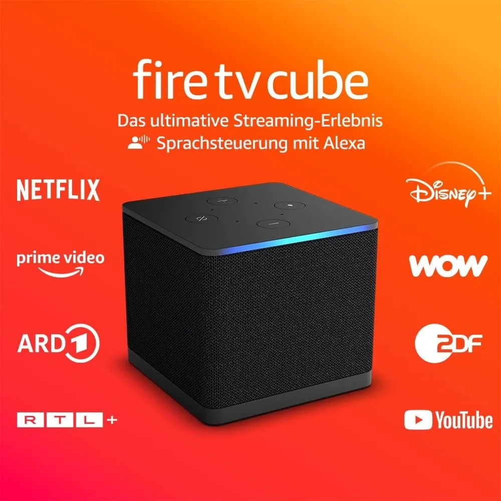 Zertifiziert und generalüberholt Amazon Fire TV Cube | Streaming-Mediaplayer mit Sprachsteuerung mit Alexa, Wi-Fi 6E, 4…