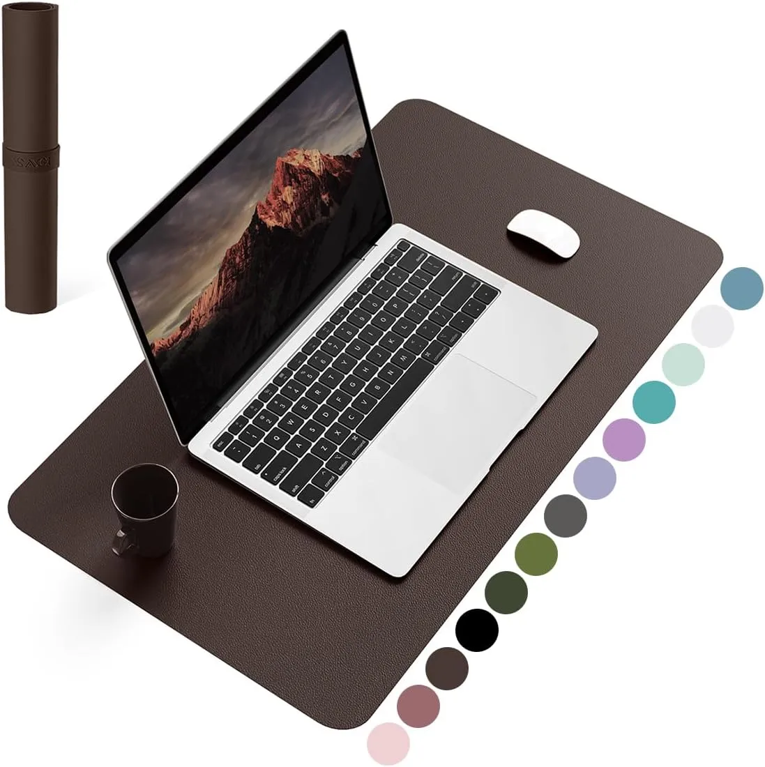 YSAGi Desk Mat, Mouse Mat with Leather and Non-Slip Suede, Multifunctional Office Mouse Mat, Laptop Desk Mat, Table Pro…