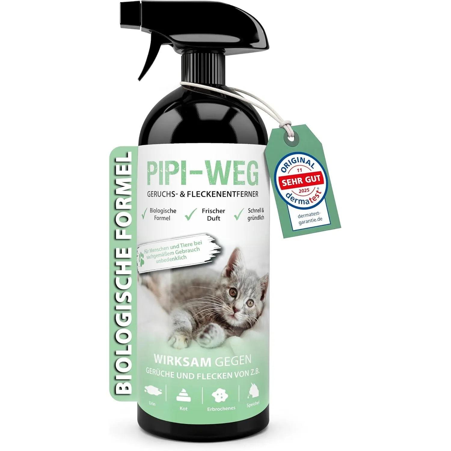 Enzymreiniger Katzenurin 750 ml – extrem stark gegen Katzenpipi, Uringeruch & Flecken – biologisch, tierfreundlich und …