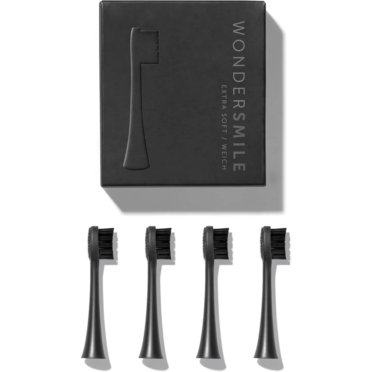 Wondersmile Ersatzköpfe Schallzahnbürste (Weich, Ultimate Black, 4er-Pack)
