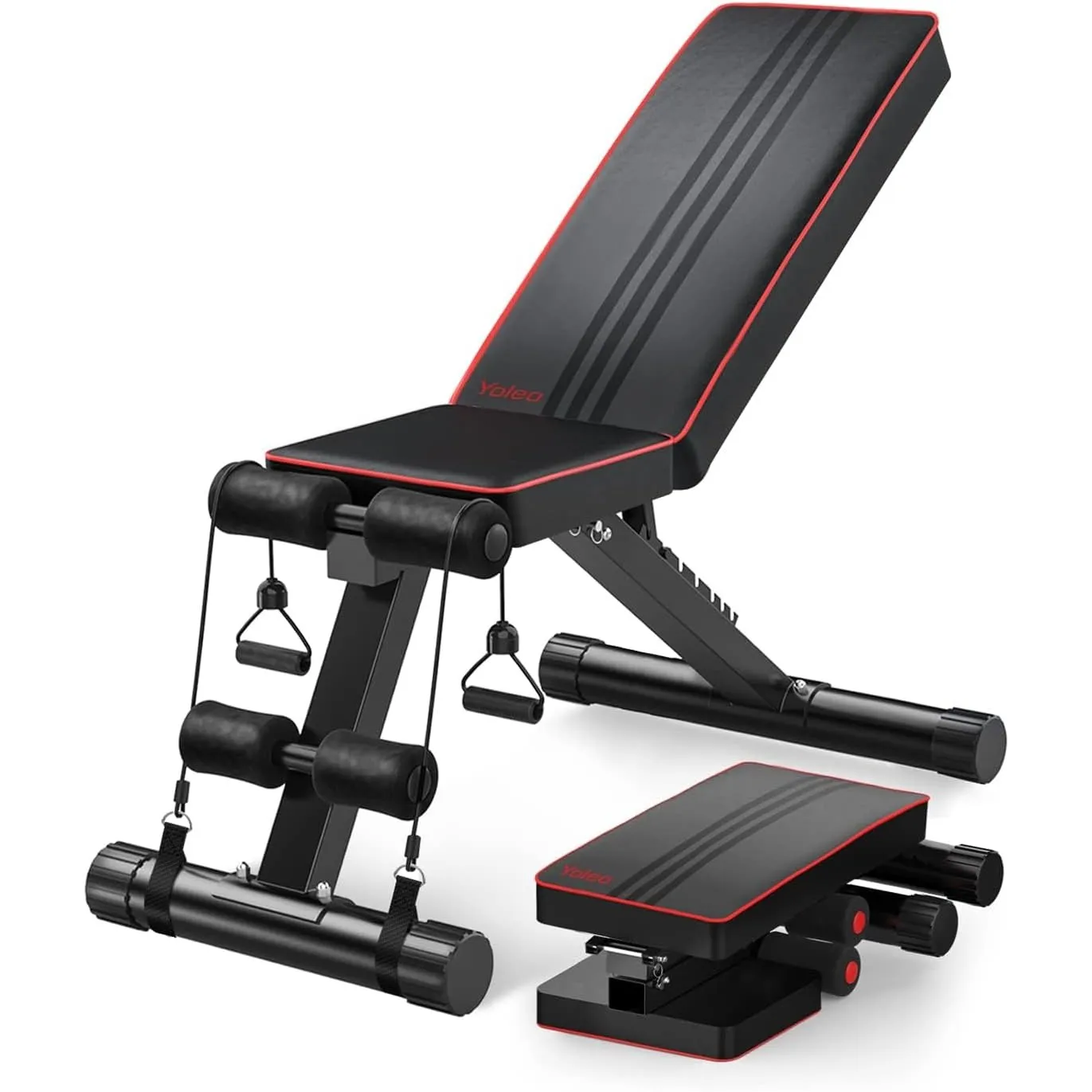 YOLEO klappbare Hantelbank Multifunktion Training Fitness Bank Bauchtrainer Schrägbank mit 6-Fach Verstellbarer Rückenl…