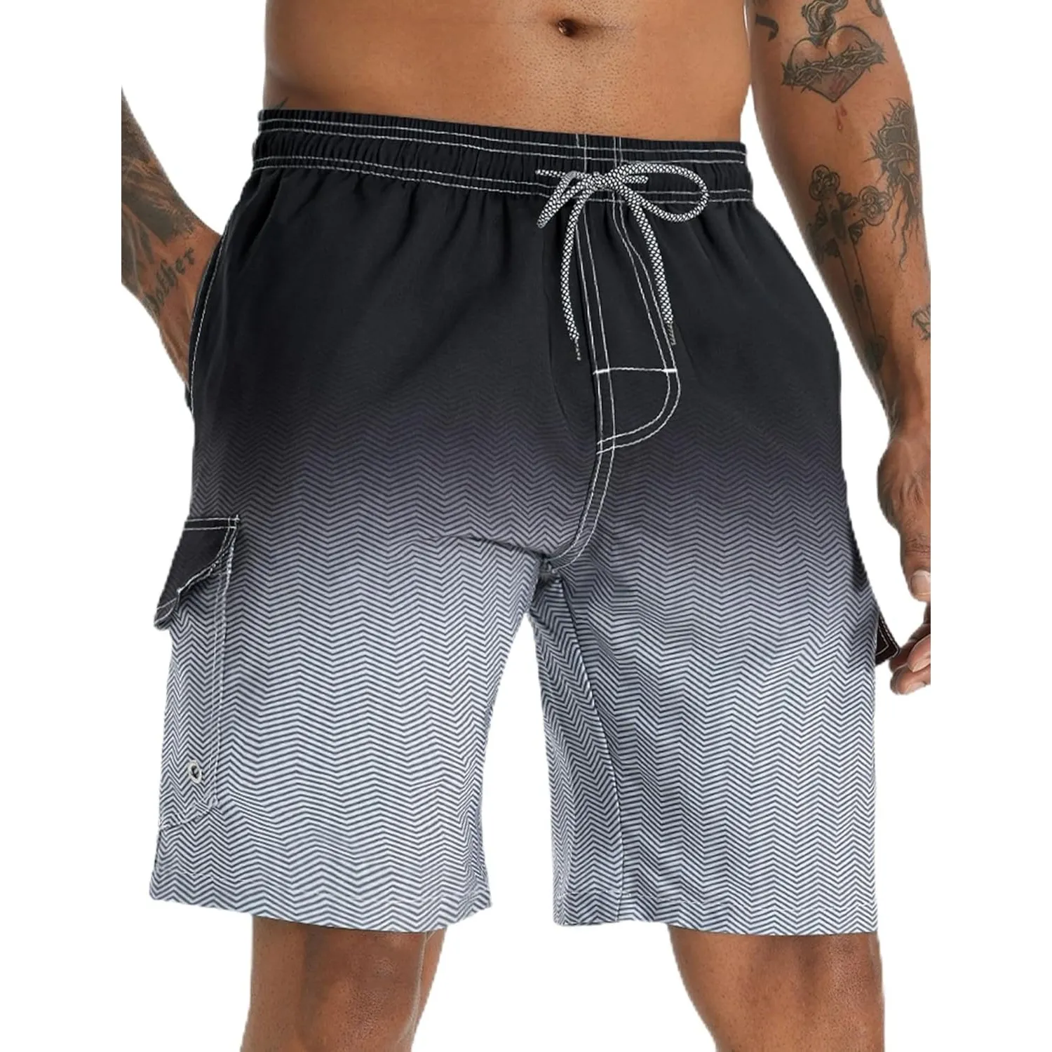 APTRO Herren Badehose Lang Badeshorts Schnelltrocknend Boardshorts Freizeit Short mit Innenslip