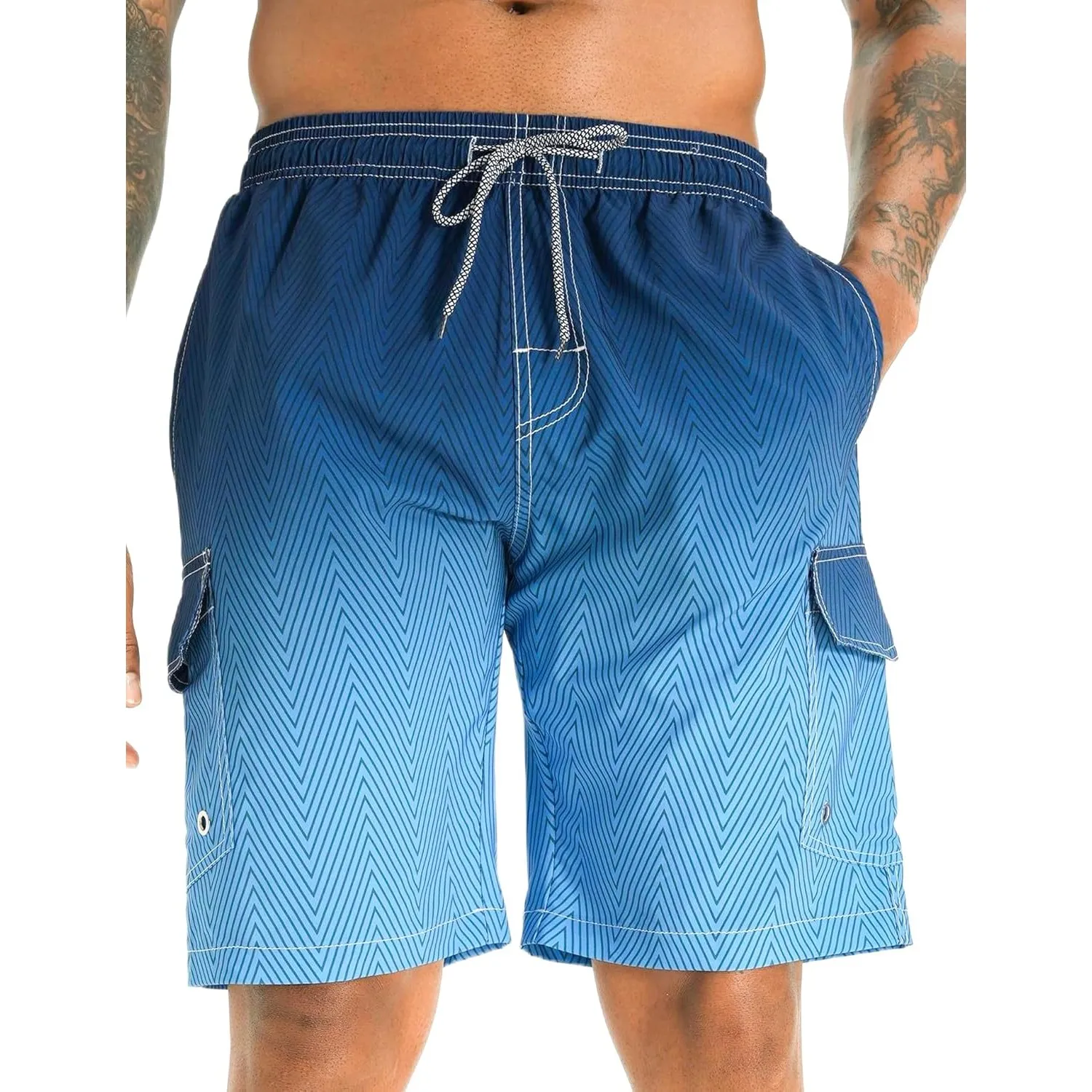 APTRO Herren Badehose Lang Badeshorts Schnelltrocknend Boardshorts Freizeit Short mit Innenslip