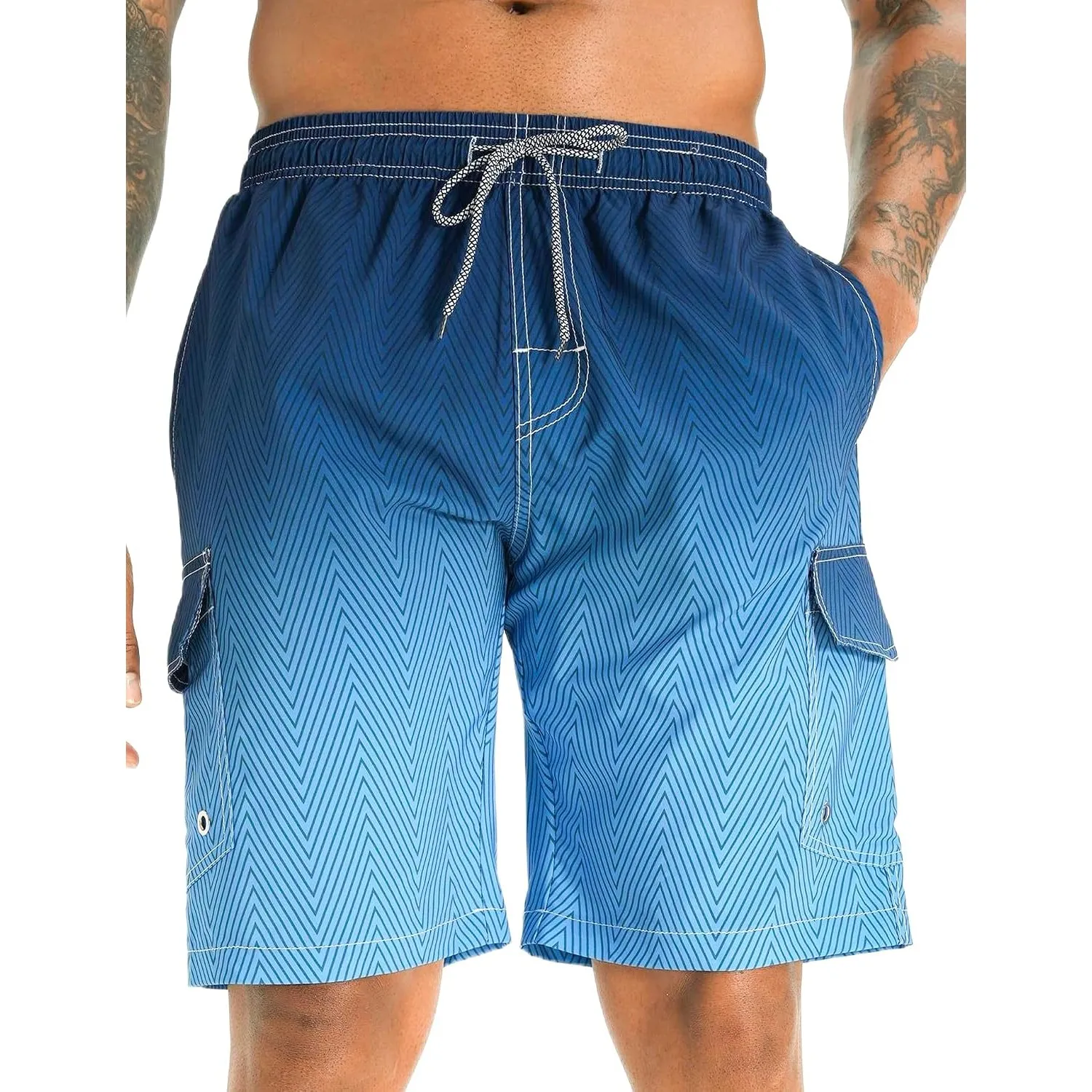APTRO Herren Badehose Lang Badeshorts Schnelltrocknend Boardshorts Freizeit Short mit Innenslip