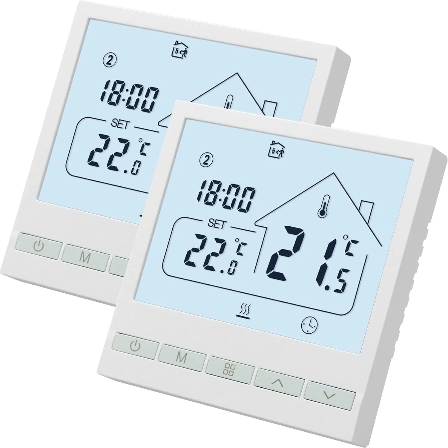 Beok 2 Stück Heizungsthermostat Raumthermostat für Wasser Fußbodenheizung