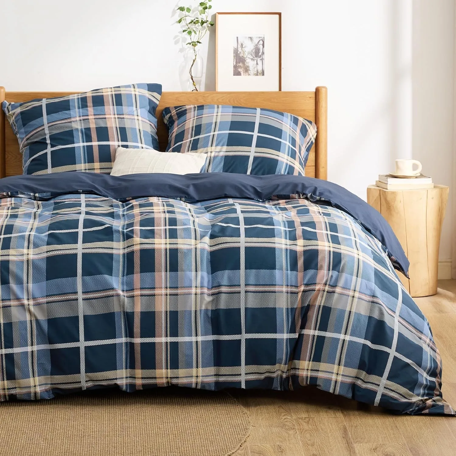 BEDSURE Bettwäsche 155x220 Baumwolle Bettbezug - Bettwäsche-Sets 155 x 220 cm 3teilig mit 2 Kissenbezüge 80x80 cm, ÖKO-…
