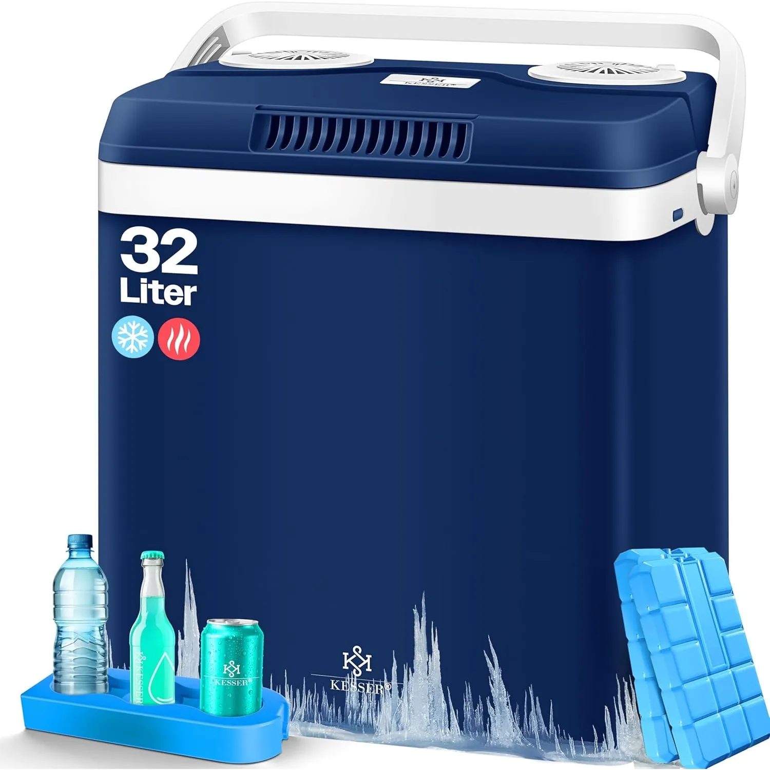 KESSER® Kühlbox Thermobox 32Liter | Thermo-Elektrische Kühlbox | KÜHLT und WÄRMT | 12 & 230V | Thermobox für Auto, Boot…