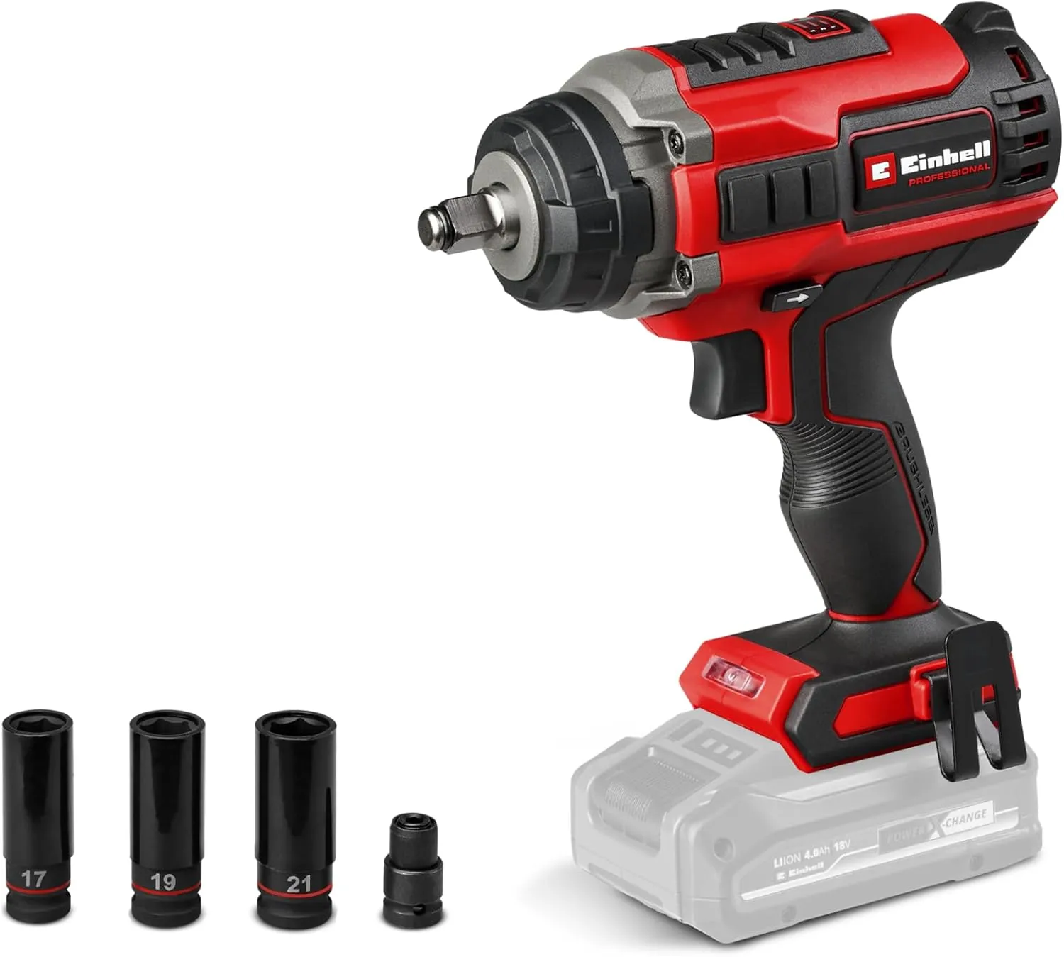 Einhell Professional Akku-Schlagschrauber IMPAXXO 18/450 Power X-Change (18 V, 450 Nm, 3 Leistungsstufen, Brushless, 1/…