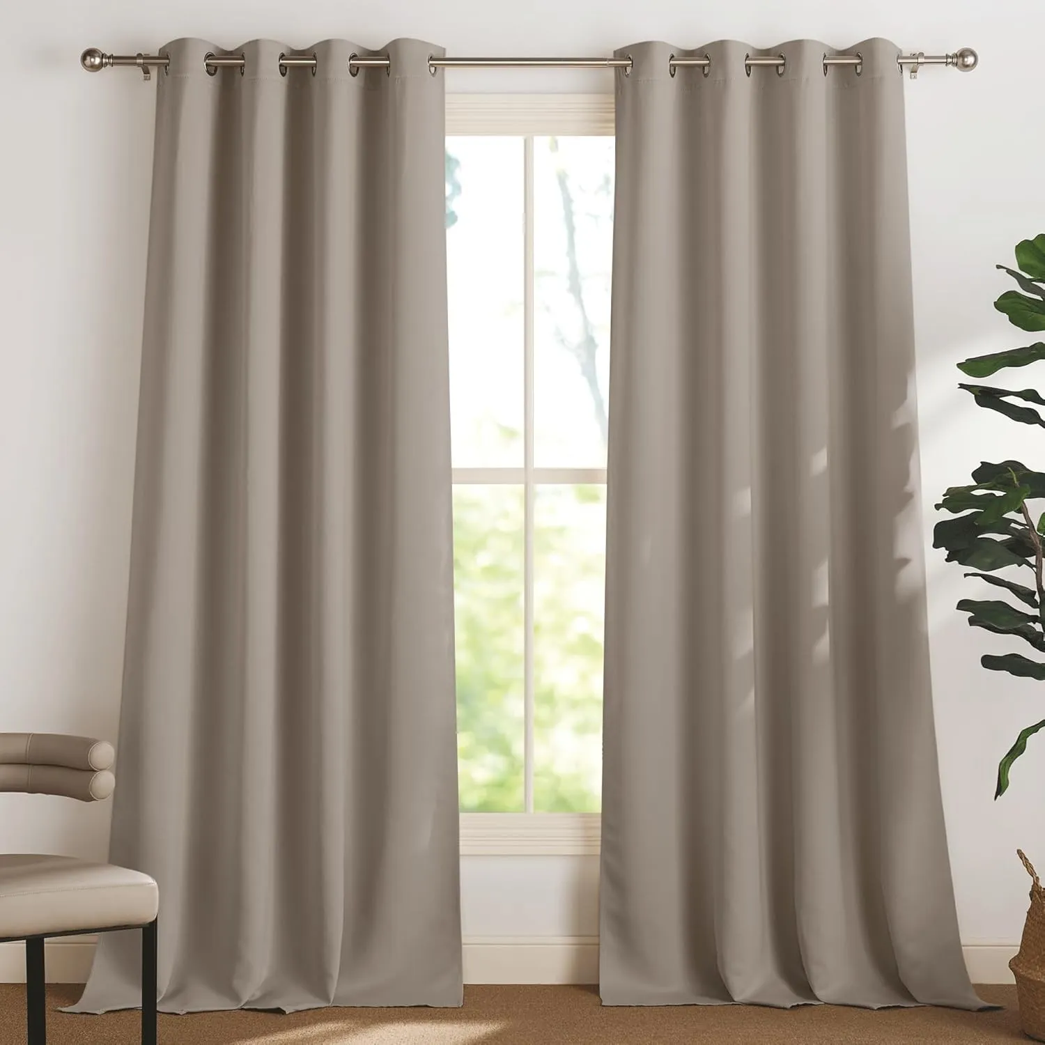 PONY DANCE Vorhang Blickdicht Gardinen mit Ösen 2er Set H 300 x B 140 cm Verdunklungsvorhänge Schlafzimmer Thermogardin…
