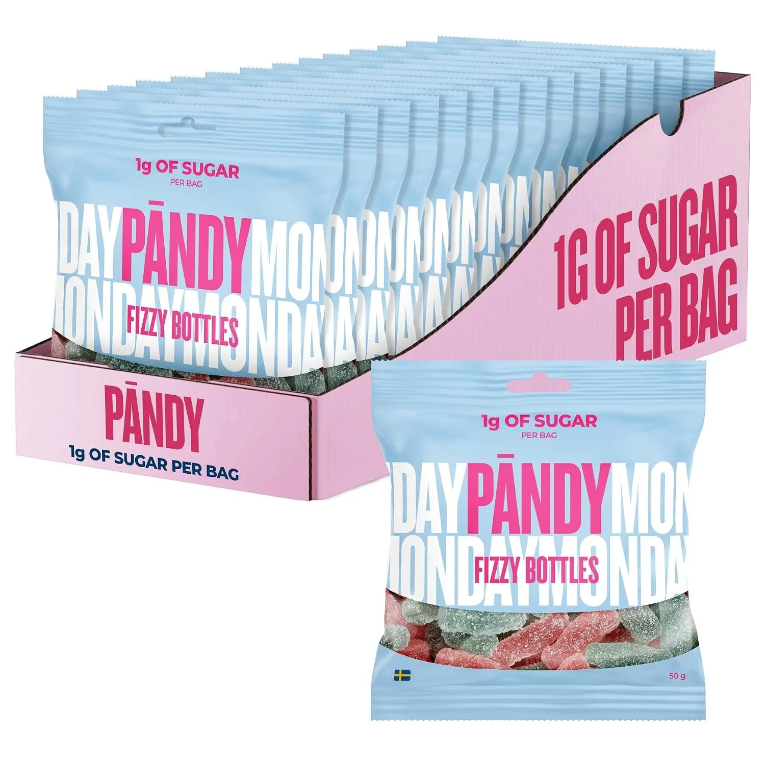 PÄNDY Fizzy Bottles Zuckerfreie Süßigkeiten Bonbons Gummibärchen ohne Zucker süßigkeiten großpackunge box zuckerfrei gu…