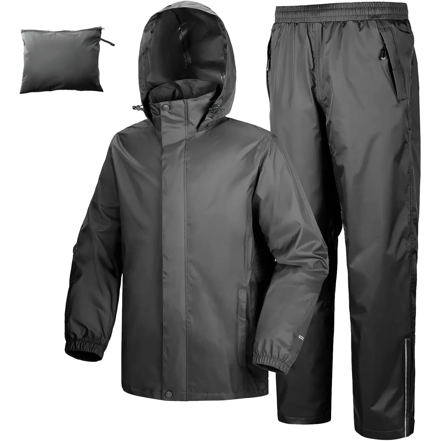 33,000ft Herren Damen Regenanzug Reflektierender Wasserdichter Regenkombi Packbare Winddichte Regenjacke+Regenhose mit …