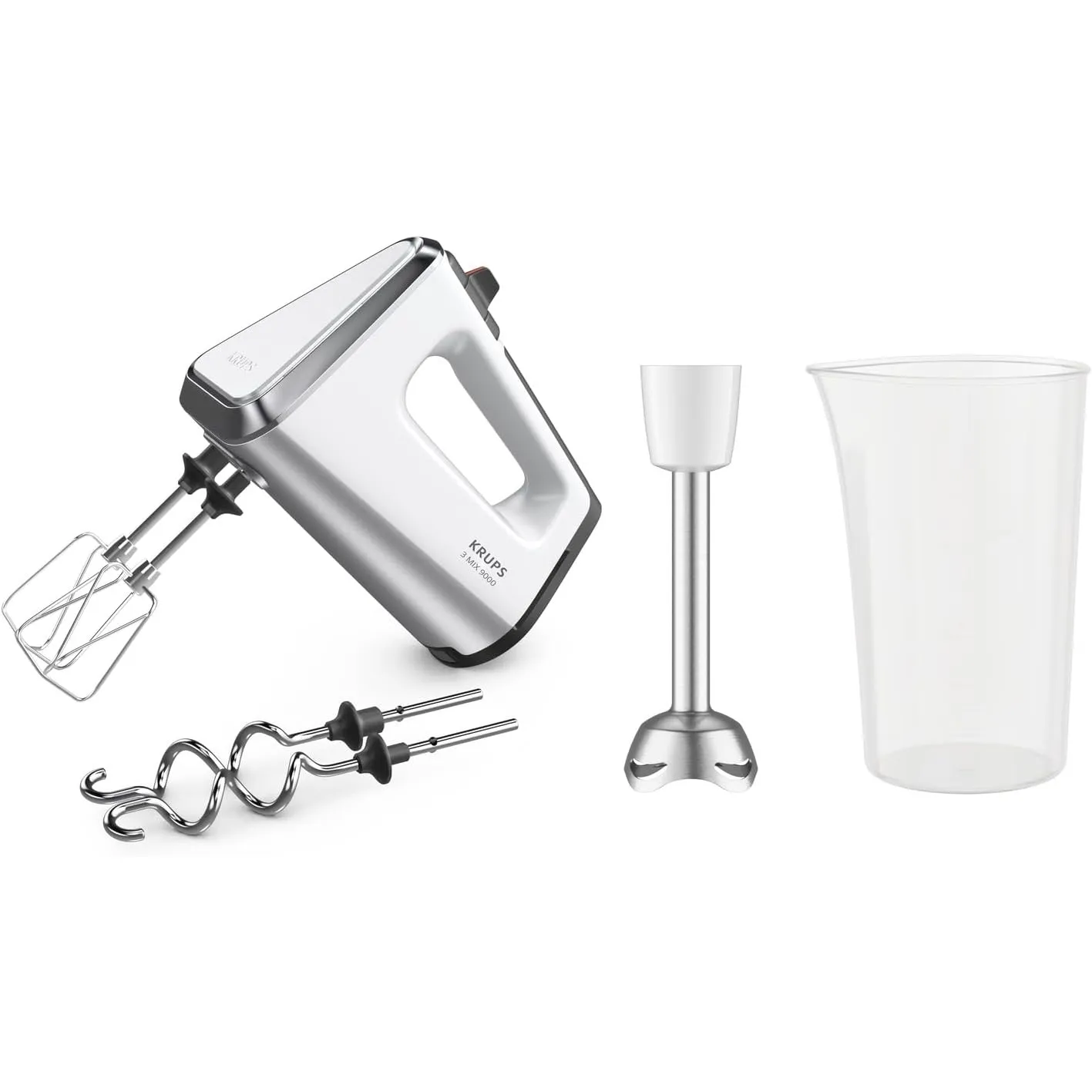 Krups 3 Mix 9000 Handmixer, 750 Watt, Geschwindigkeitsregler, Turbomodus, ergonomischer Griff, Handrührgerät inkl. Schn…