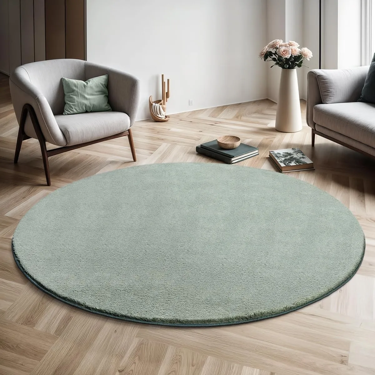 the carpet Relax Moderner Flauschiger Kurzflor Teppich, Anti-Rutsch Unterseite, Waschbar bis 30 Grad, Super Soft, Fello…