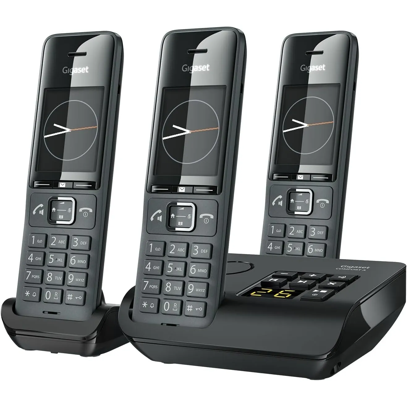 Gigaset Comfort 520A Trio - 3 Schnurlose DECT-Telefone mit Anrufbeantworter- Elegantes Design - Freisprechfunktion - An…