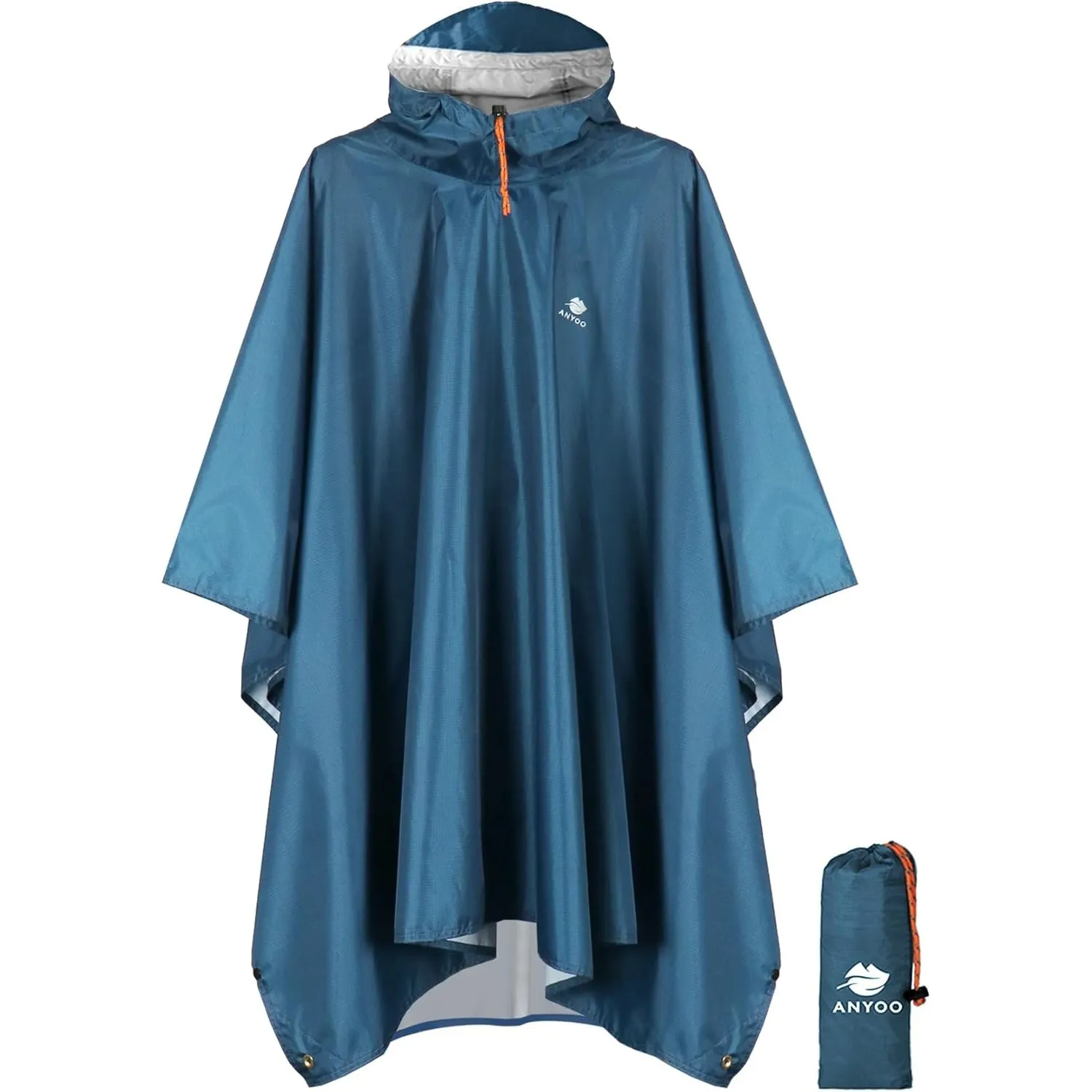 ANYOO Wasserdichter Regenponcho Leicht Wiederverwendbar Unisex Vielseitig | Ripstop, Atmungsaktiv, Faltbare, Kompakt, m…