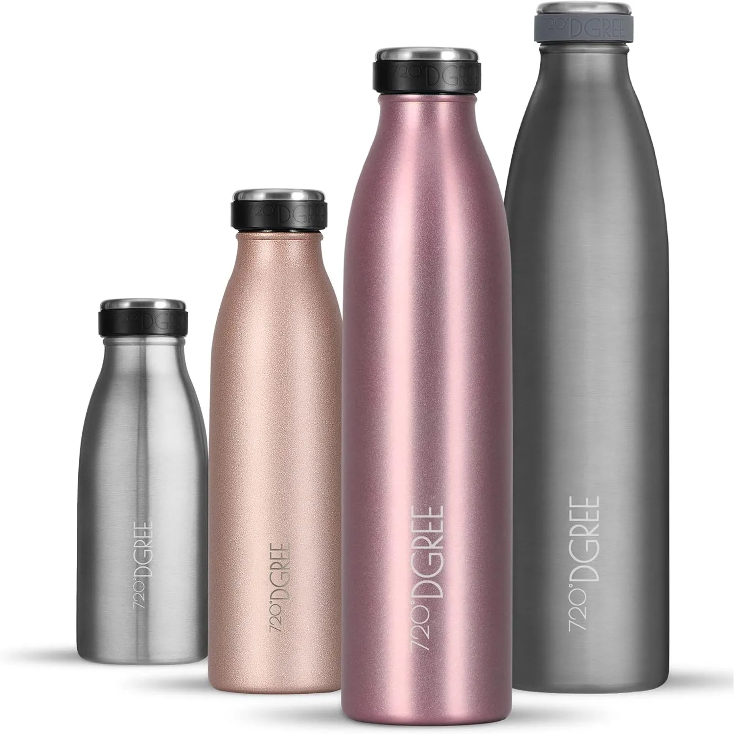720°DGREE Edelstahl Trinkflasche “milkyBottle” - 750ml - BPA-Frei, Auslaufsicher, Kohlensäure geeignet - Thermosflasche…