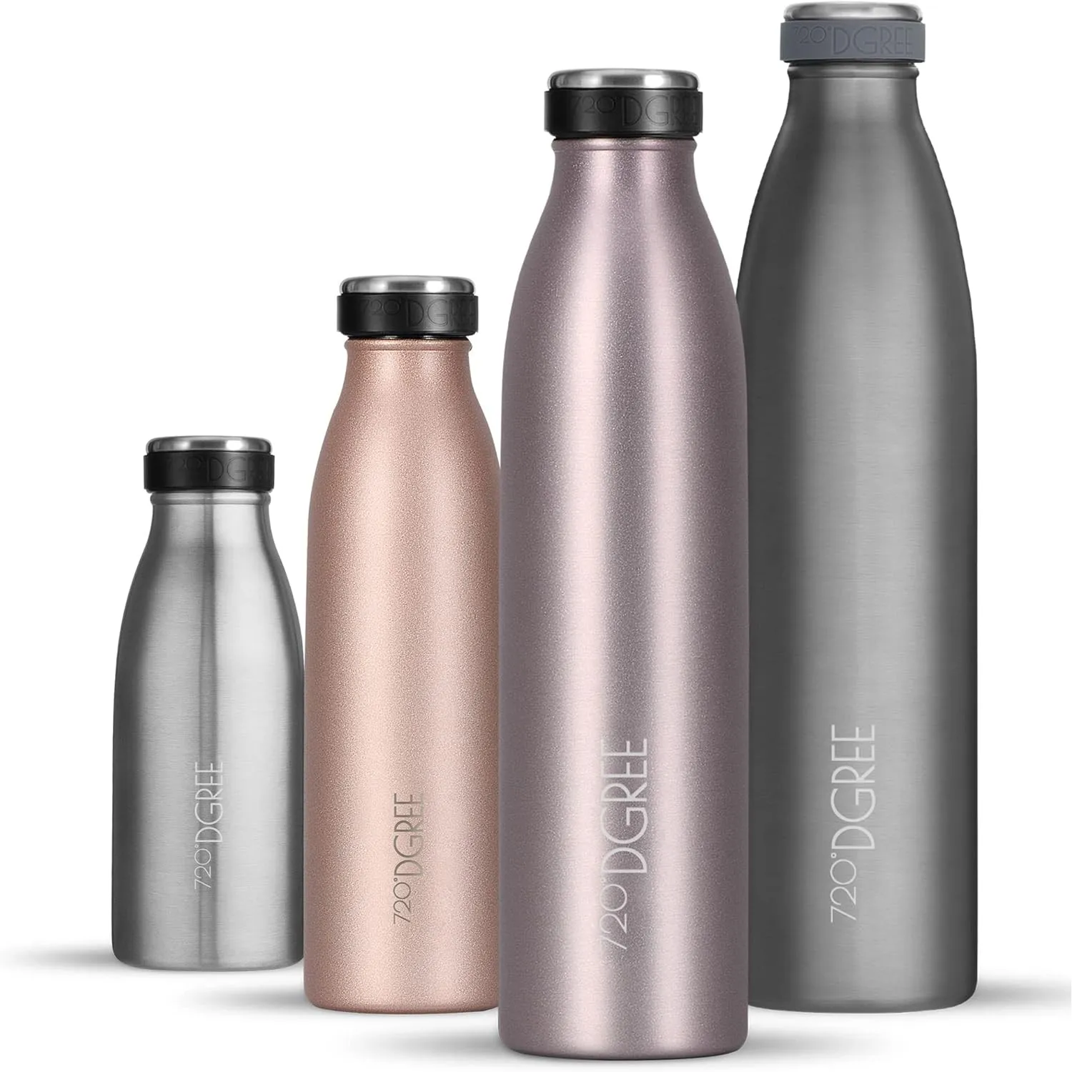 720°DGREE Edelstahl Trinkflasche “milkyBottle” - 750ml - BPA-Frei, Auslaufsicher, Kohlensäure geeignet - Thermosflasche…