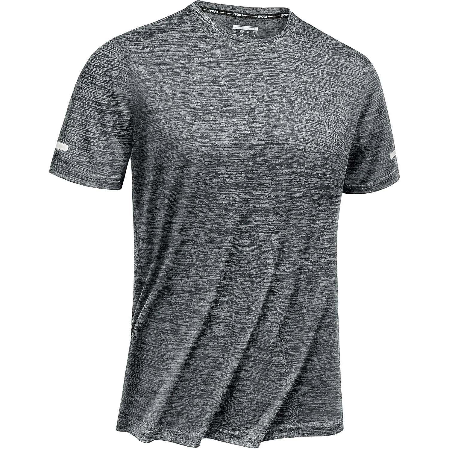 TACVASEN Sport Tshirts Herren Kurzarm Funktionsshirt Meliert Laufshirt