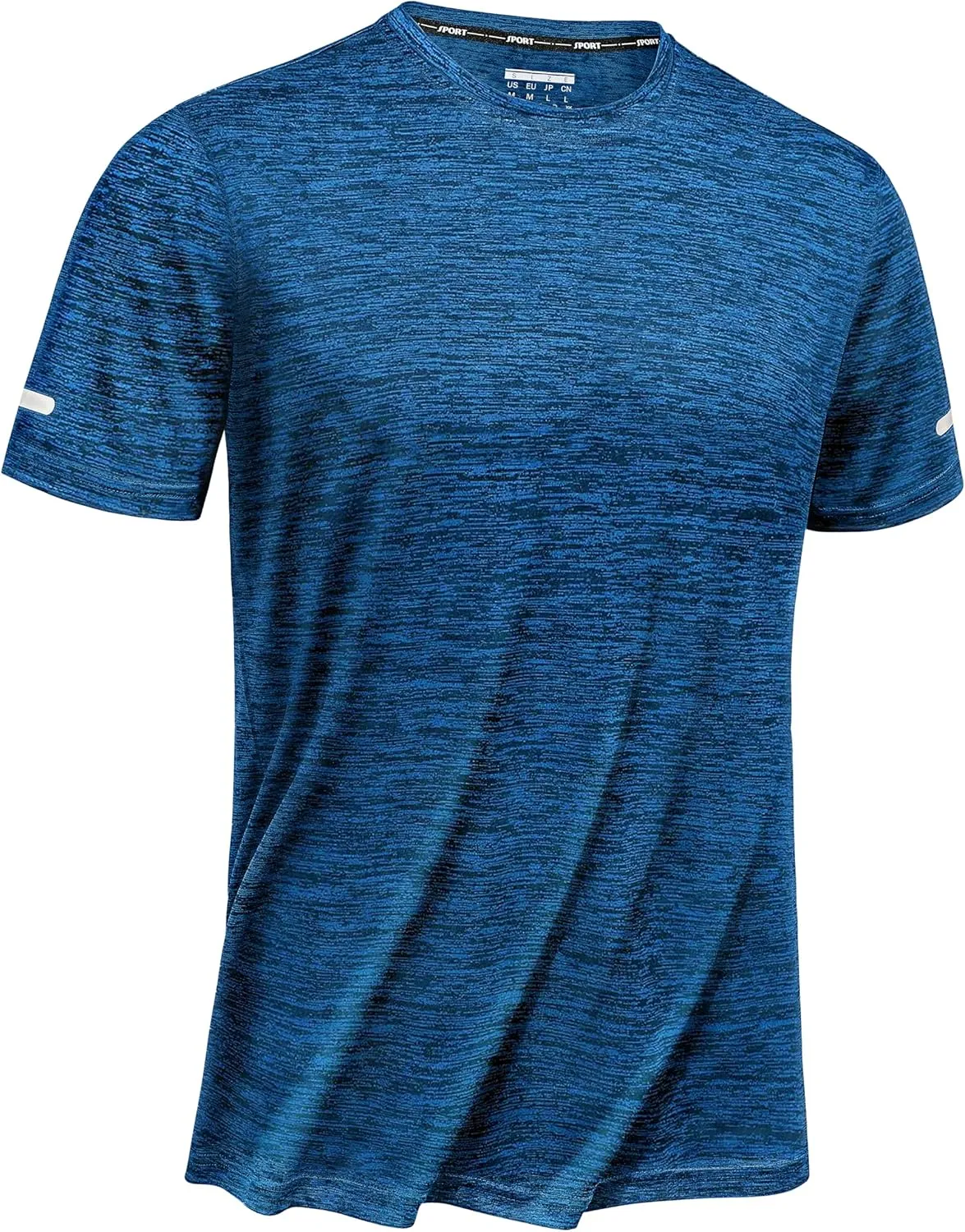TACVASEN Men's Mottled Sports T-Shirts Short Sleeve Quick-Drying Running Shirts Functional Shirts Sports Shirt with Ref…
