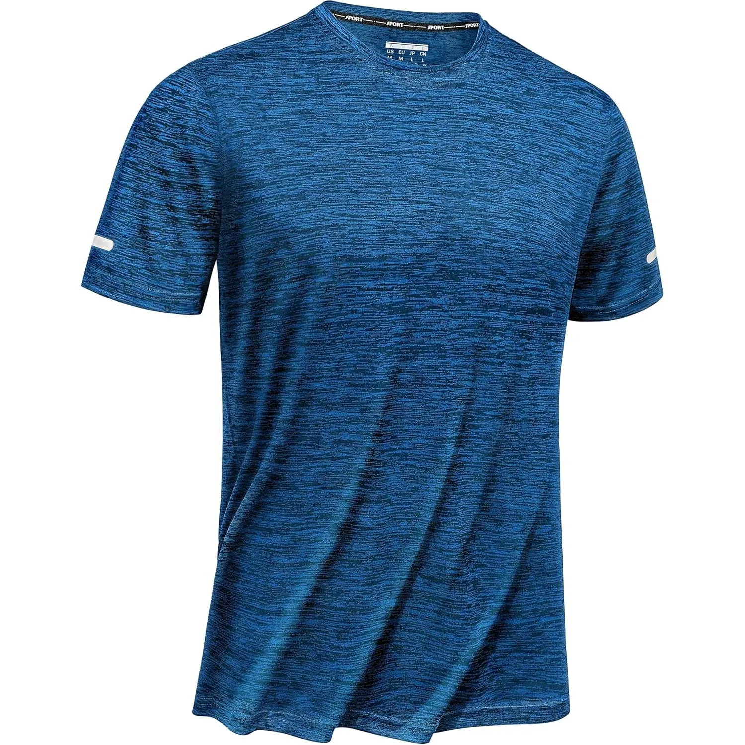 TACVASEN Herren Meliert Sport T-Shirts Kurzarm Schnelltrocknend Laufshirts Funktionsshirts Sportshirt mit Reflektierend…