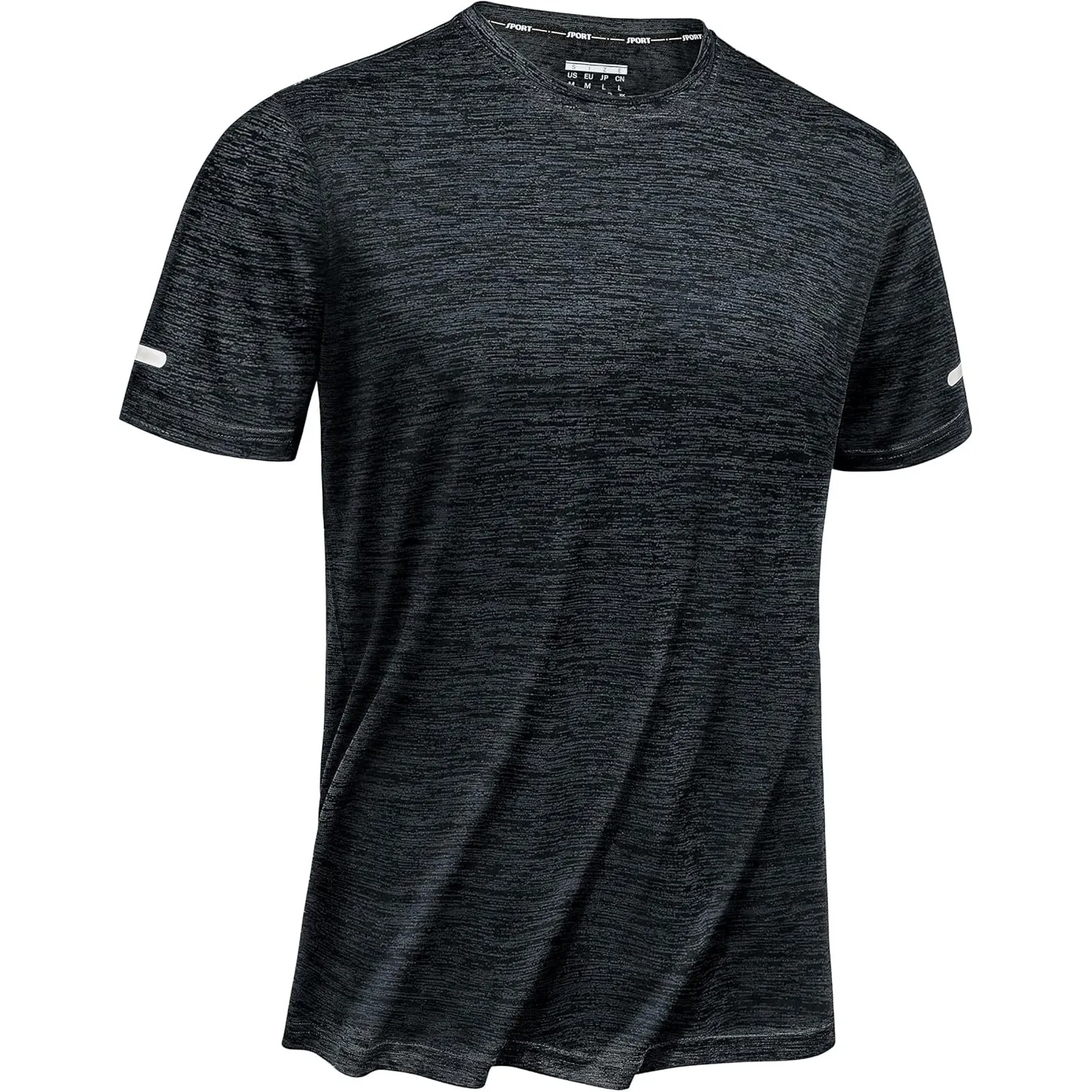 TACVASEN Herren Meliert Sport T-Shirts Kurzarm Schnelltrocknend Laufshirts Funktionsshirts Sportshirt mit Reflektierend…