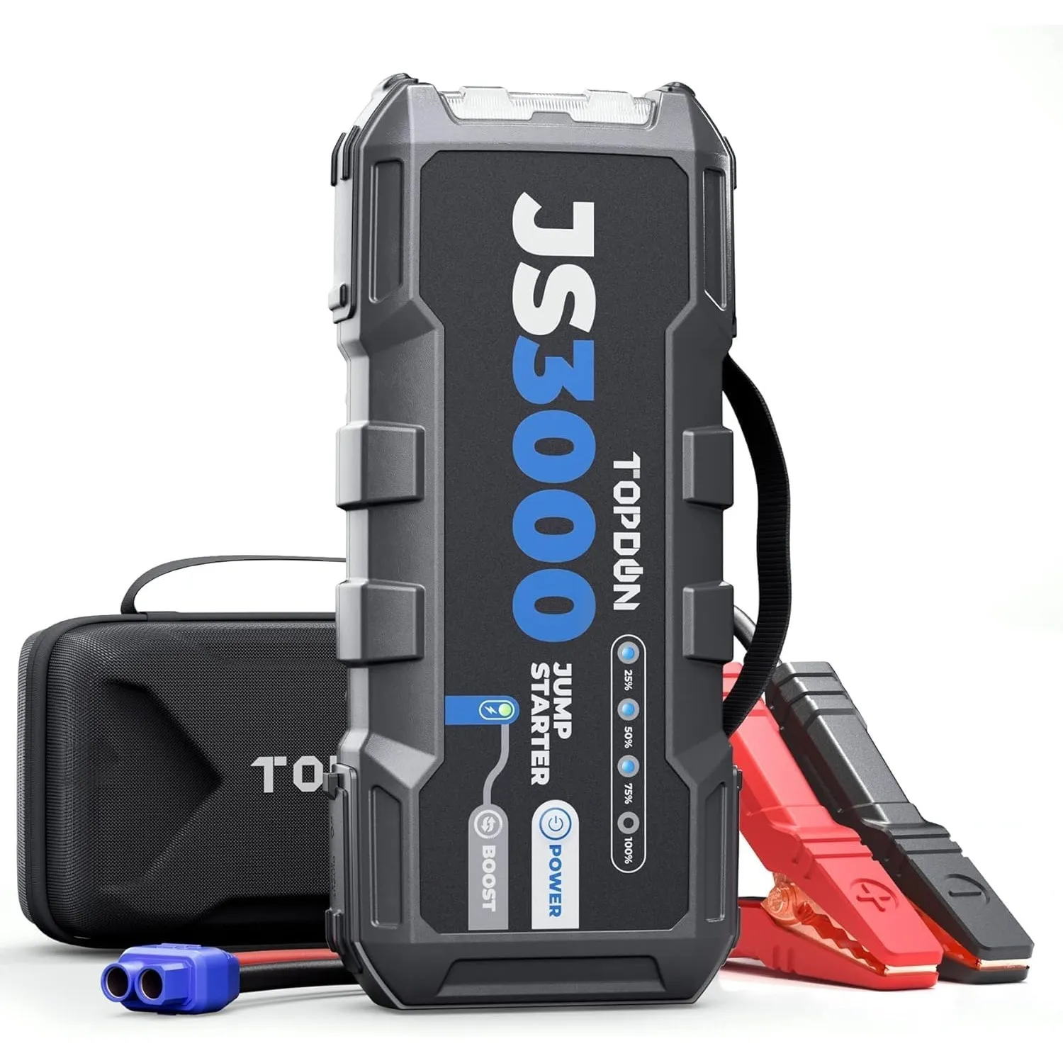 TOPDON JS3000 Starthilfe Powerbank für PKW, 3000A für 9L Benzin 7L Diesel