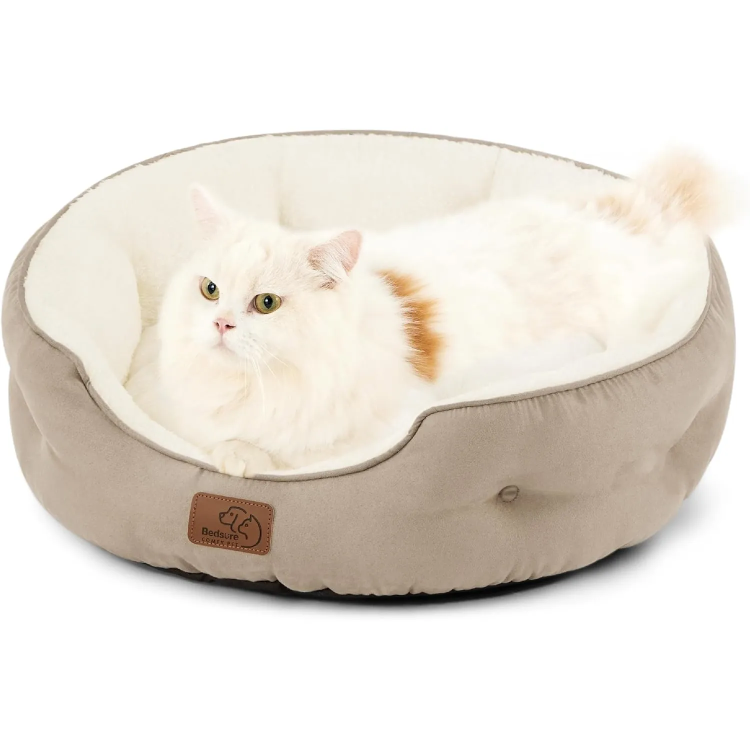 BEDSURE Katzenbett waschbar Katzen Bettchen - 51x48x15cm Katzenkorb mit zweiseitig Innenkissen Katzenschlafplatz für Ka…