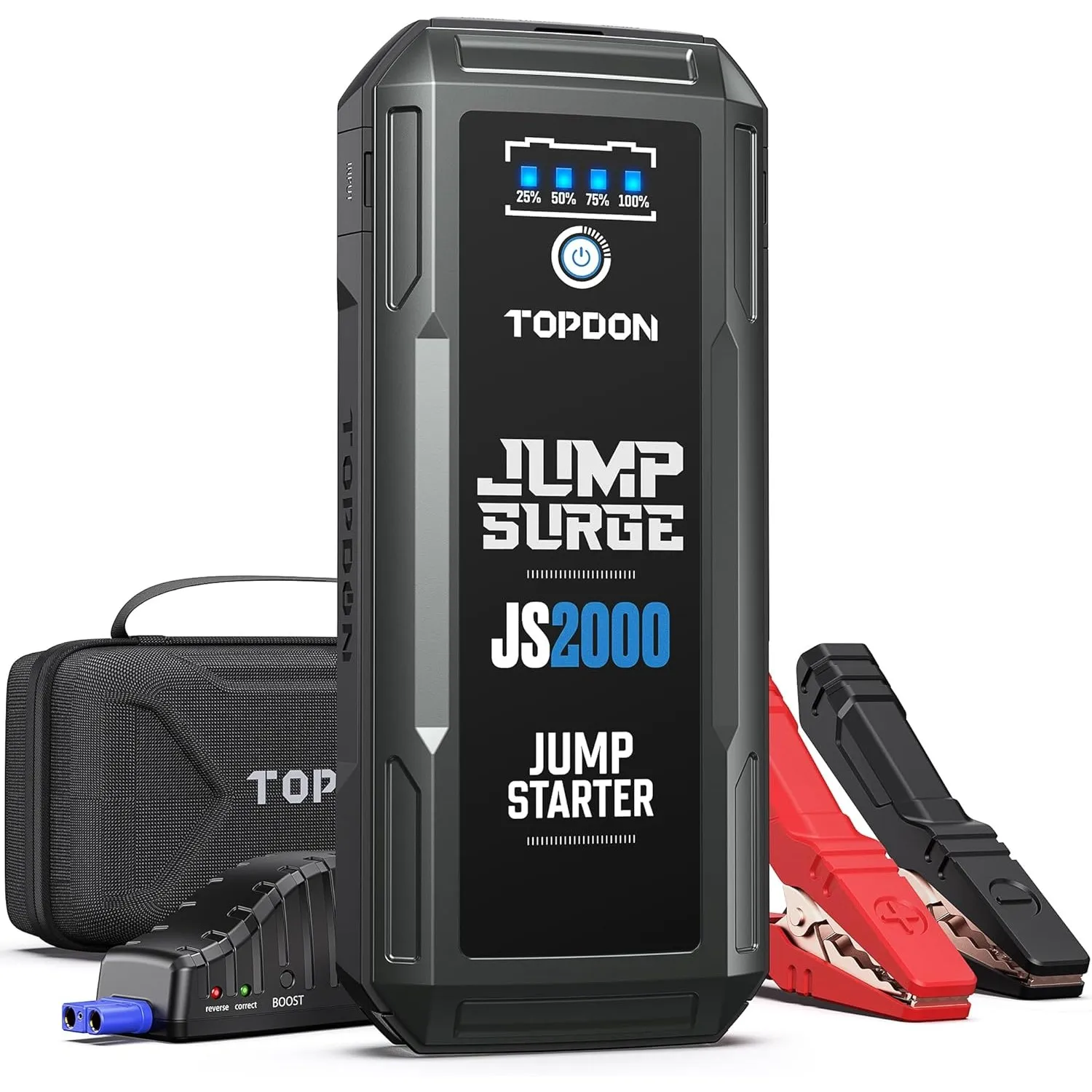 TOPDON JS2000Pro Starthilfe Powerbank für PKW, 8L Benzin&6L Dieselmotoren