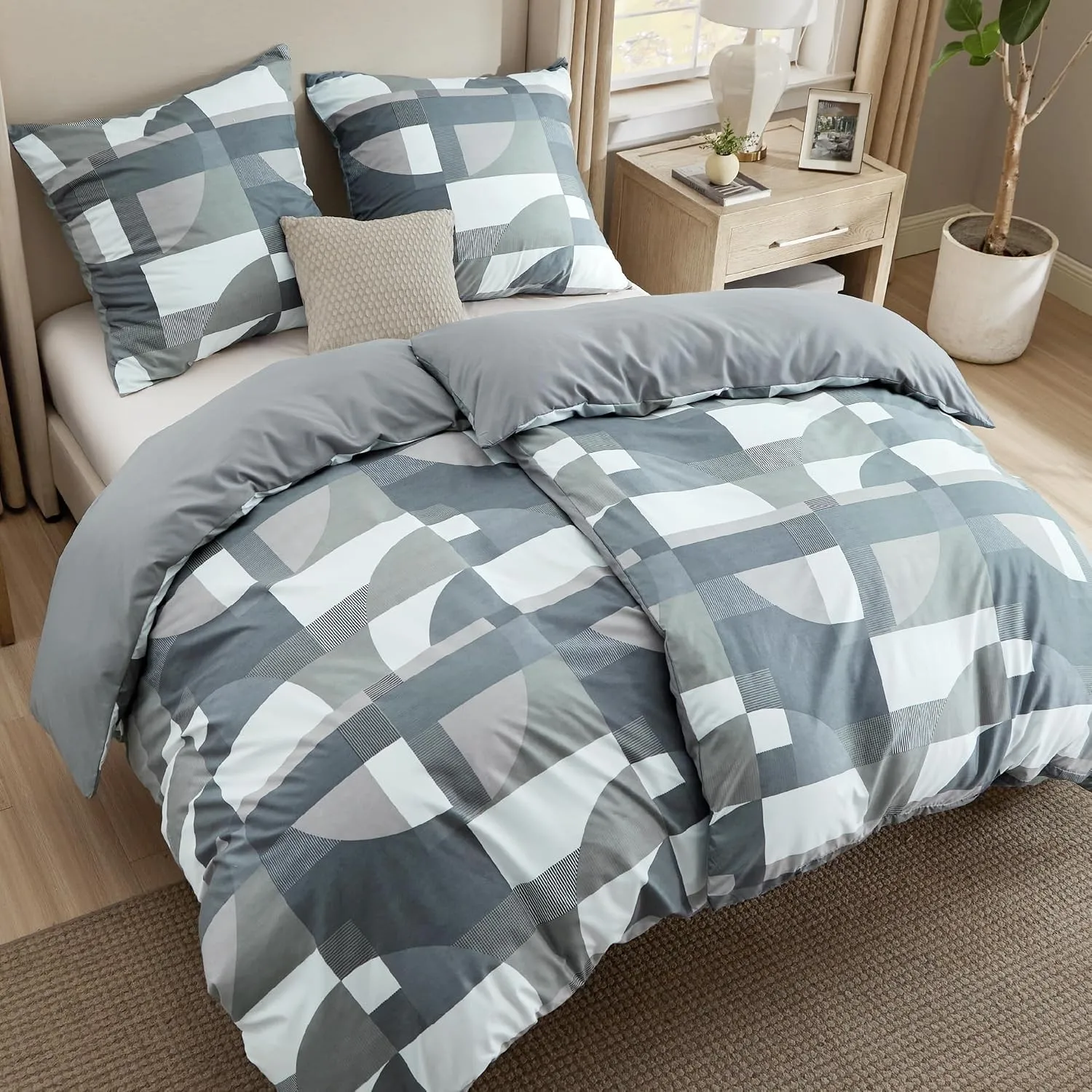 BEDSURE Bettwäsche 135x200 4teilig Bettbezug - Bettwäsche-Sets 135 x 200 cm 2er Set mit 2 Kissenbezüge 80x80cm, ÖKO-TEX…