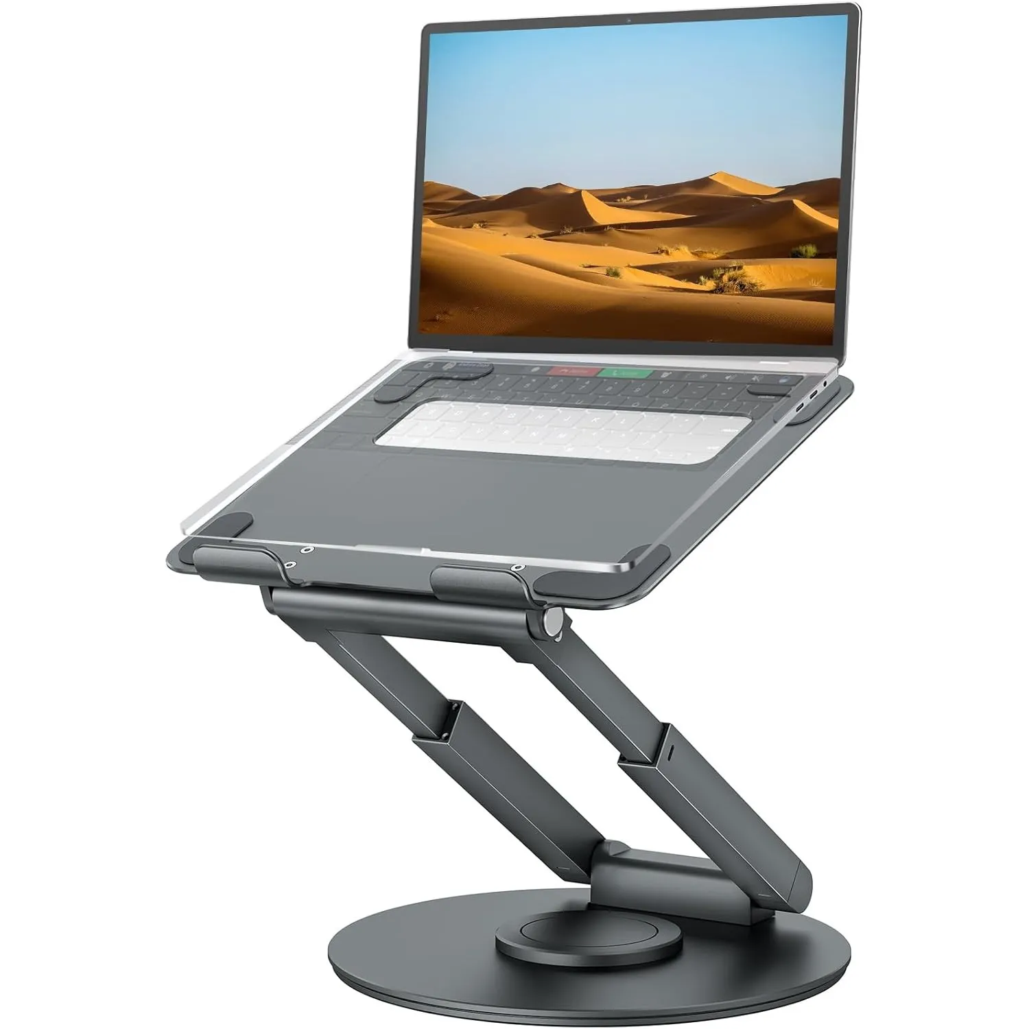 Laptop Ständer Höhenverstellbar mit 360° Drehbarer Basis, Ergonomisch Laptopständer, Laptop Erhoehung Fuer Schreibtisch…