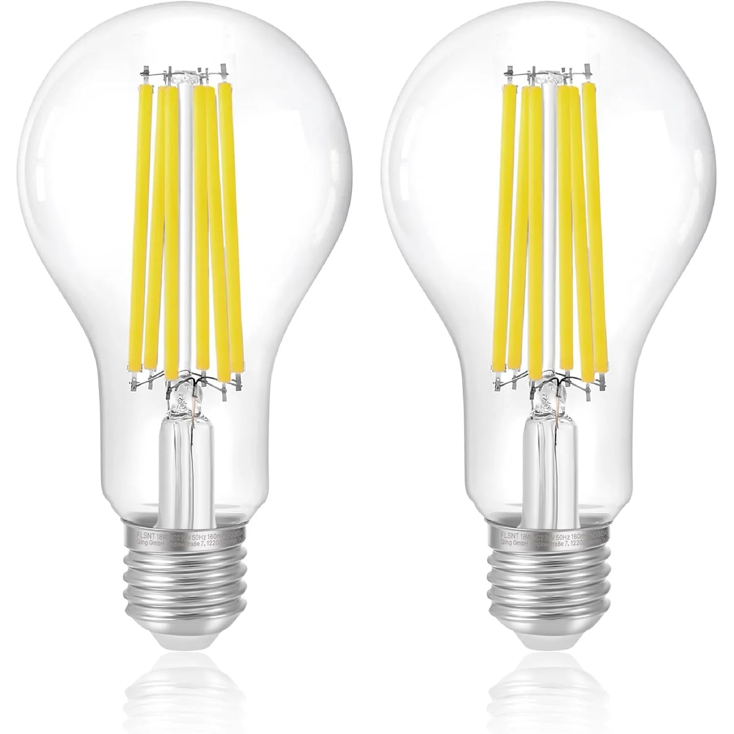 FLSNT LED Edison Glühbirne E27, A70 LED Filament Lampe 3452 Lumen Super Hell, 18W(Ersetzt 200W), 5000K Tageslicht, nich…