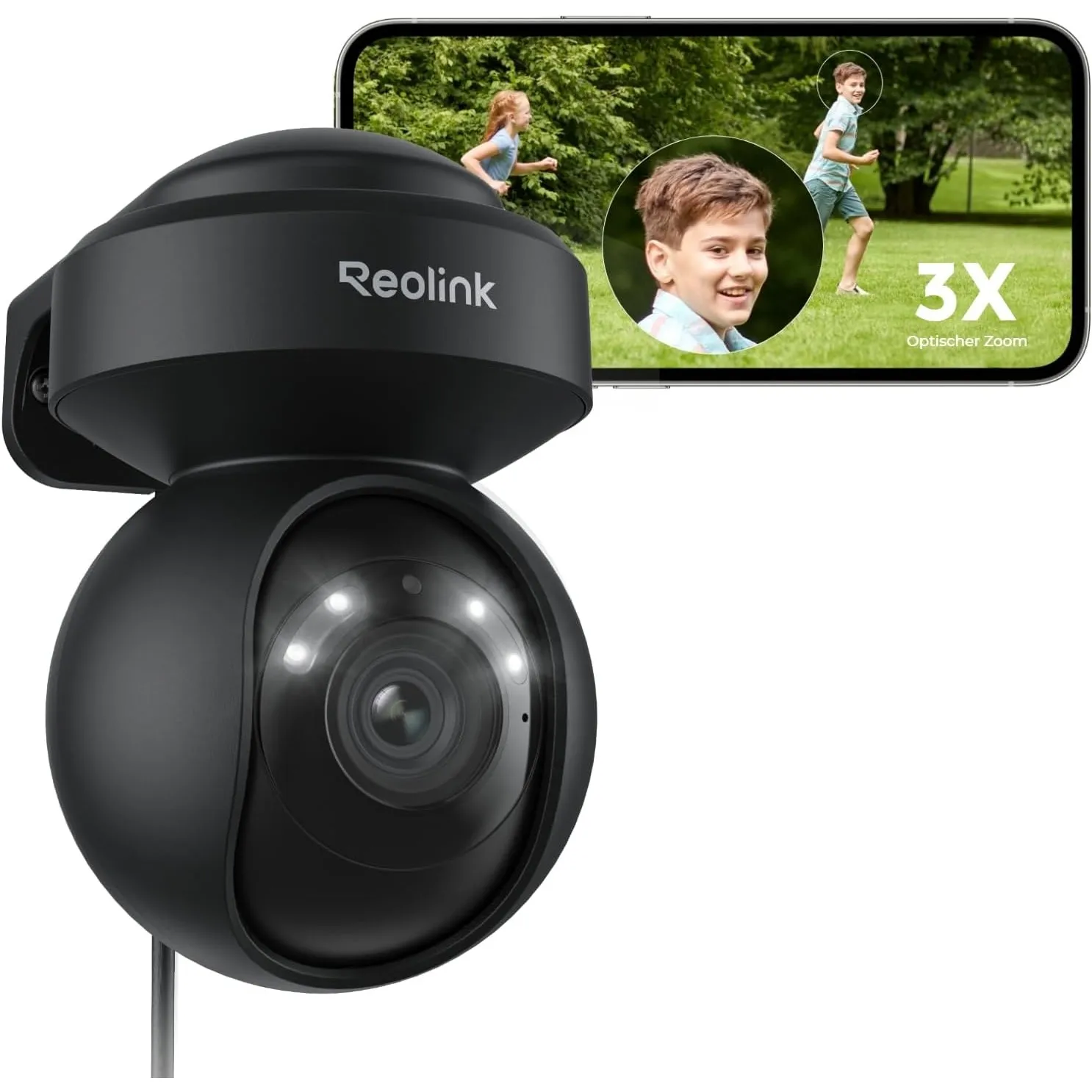 Reolink 5MP PTZ Überwachungskamera Aussen, 3X Optischer Zoom, Auto-Tracking