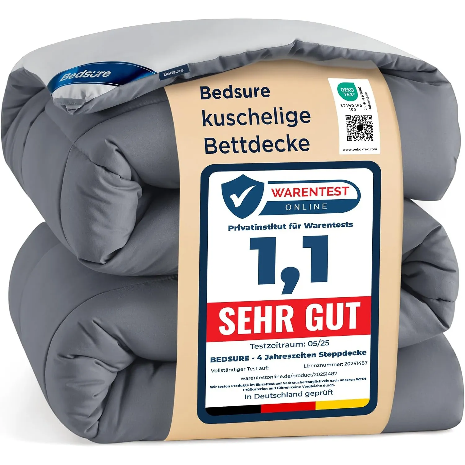 BEDSURE Bettdecke Ohne Bezug 155x220 - Bettdecke mit Integriertem Bezug